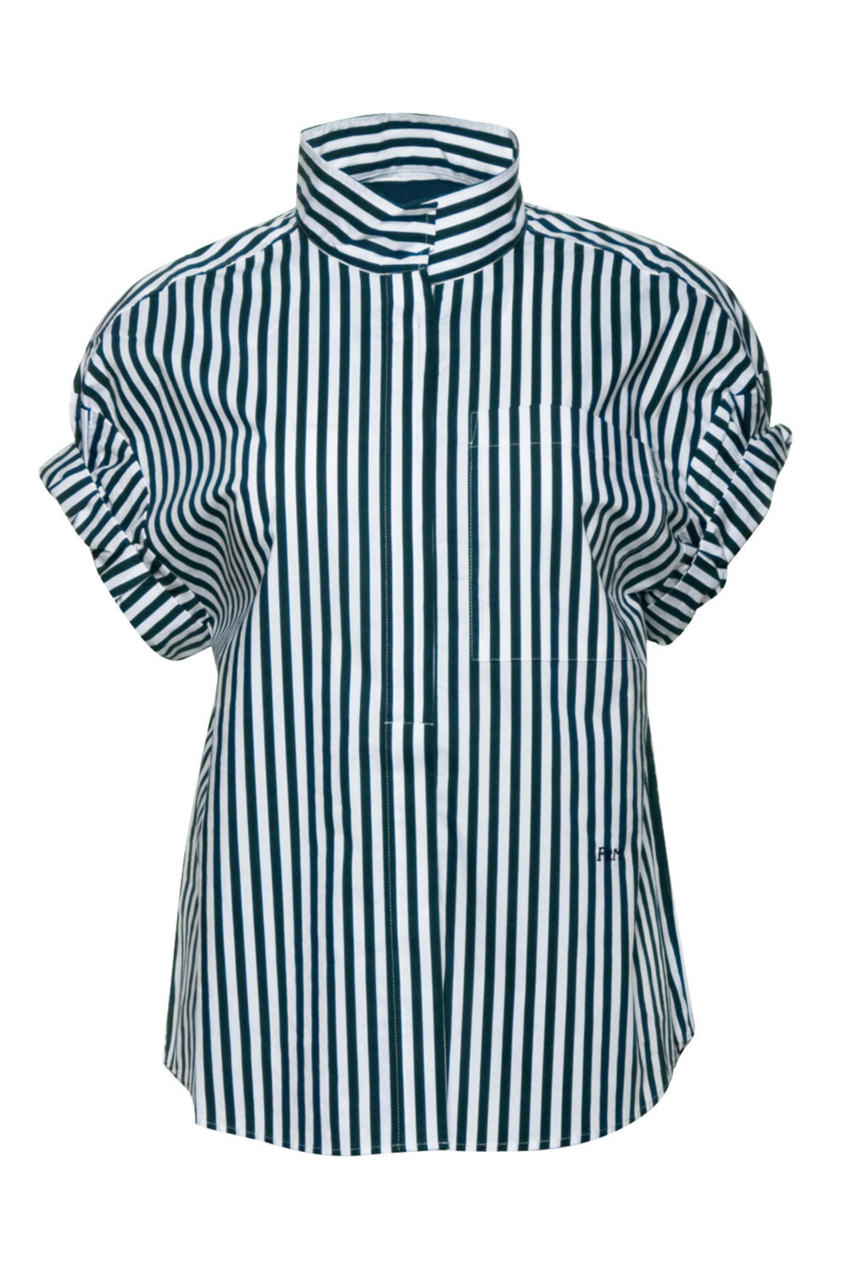 Frame - Navy Stripe Sheila Pocket Shirt