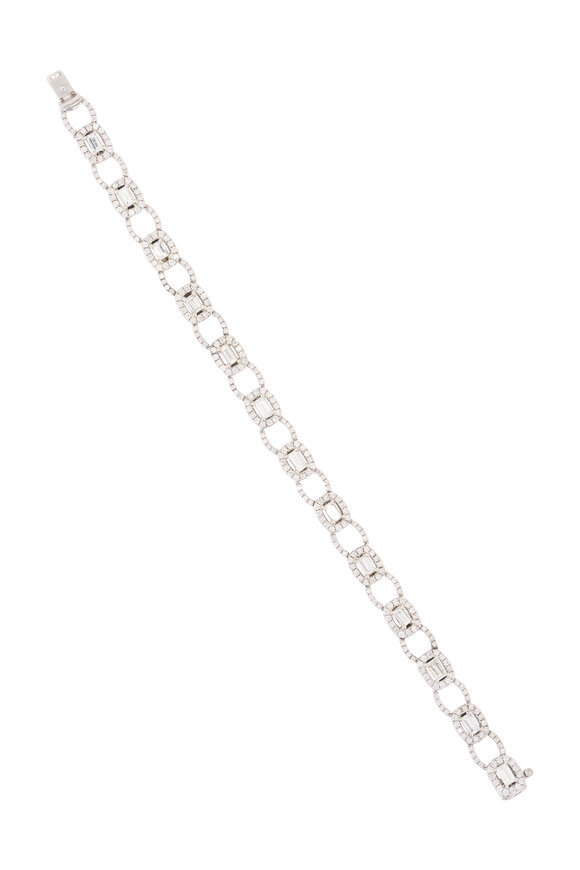 Lowy & Co White Gold Euro Cut Diamond Bracelet
