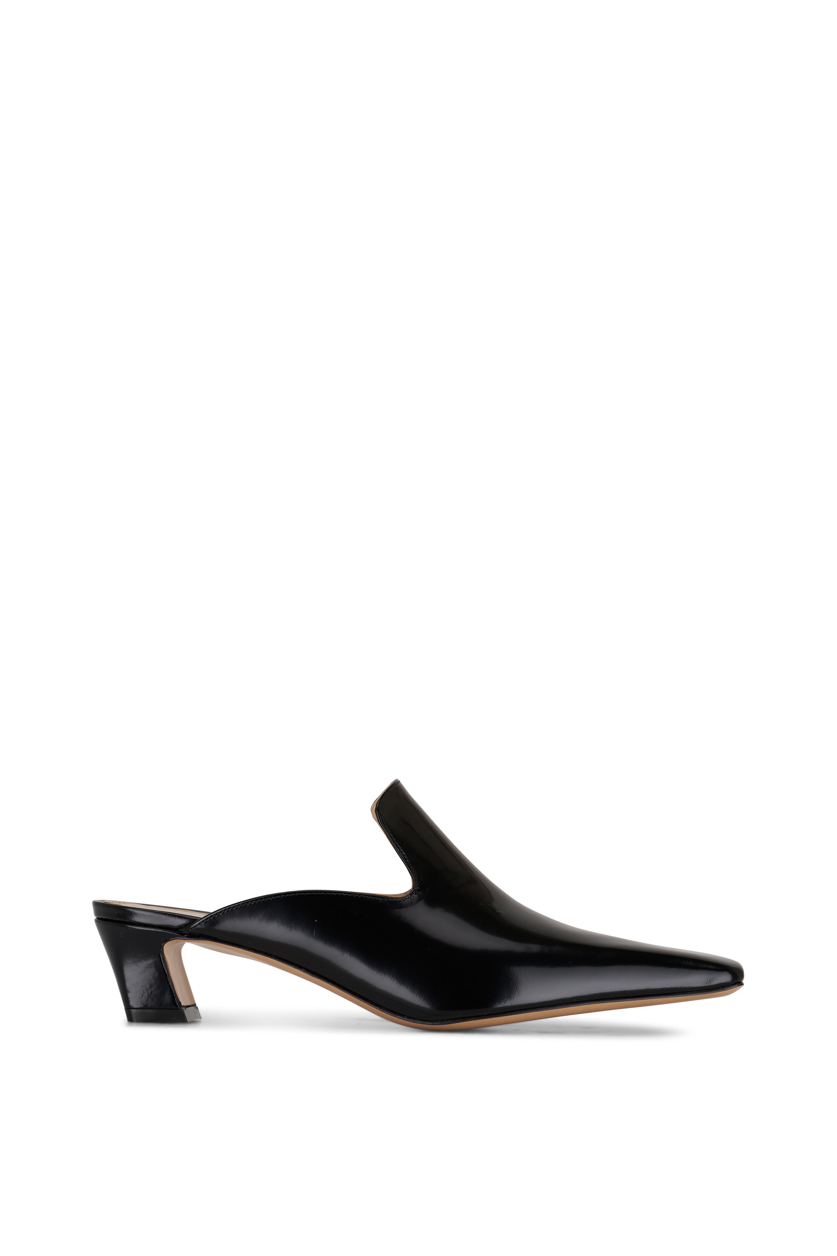 Khaite - Marfa Black Patent Leather Mule, 40mm