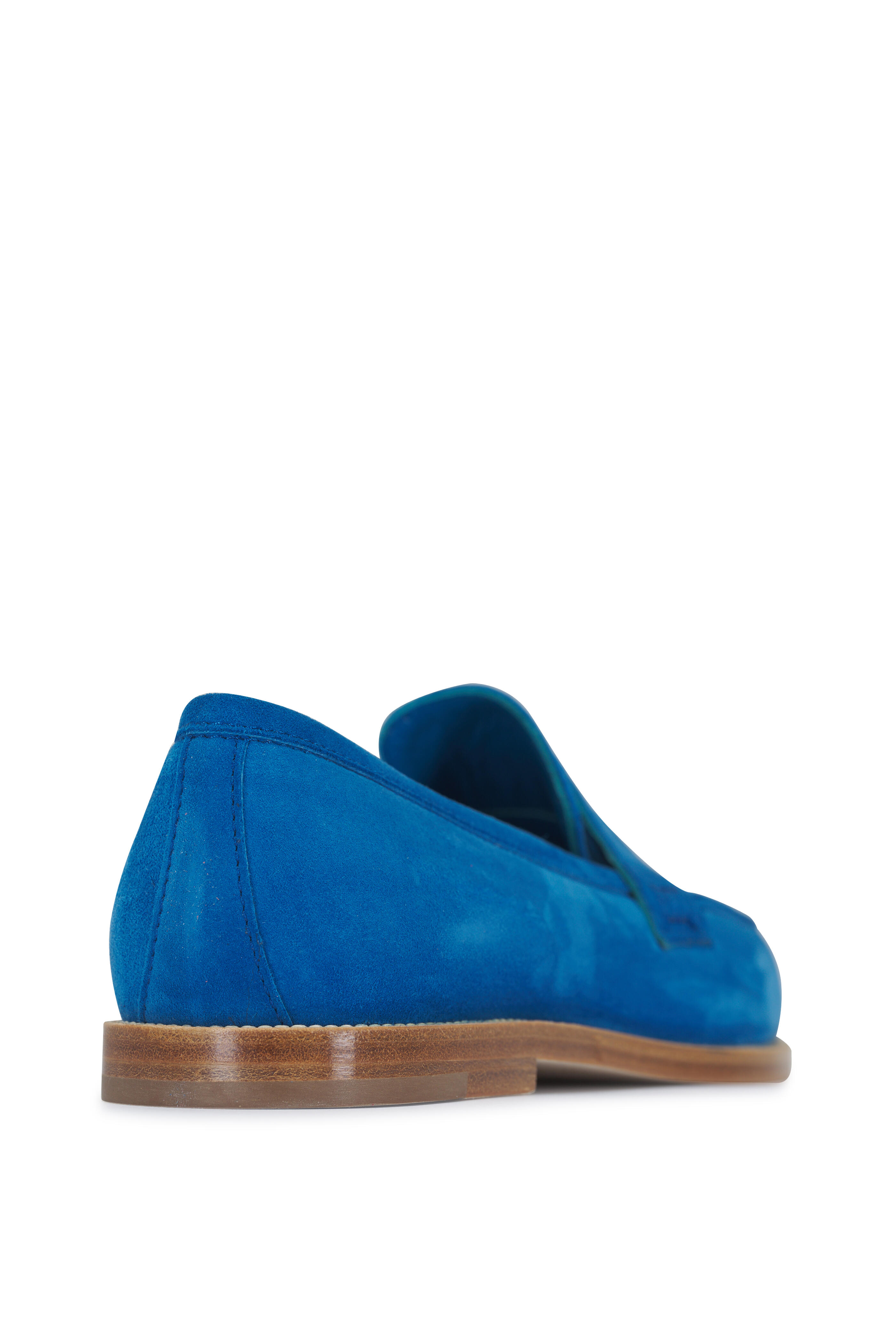 Manolo Blahnik - Perrita Dark Blue Suede Loafer | Mitchell
