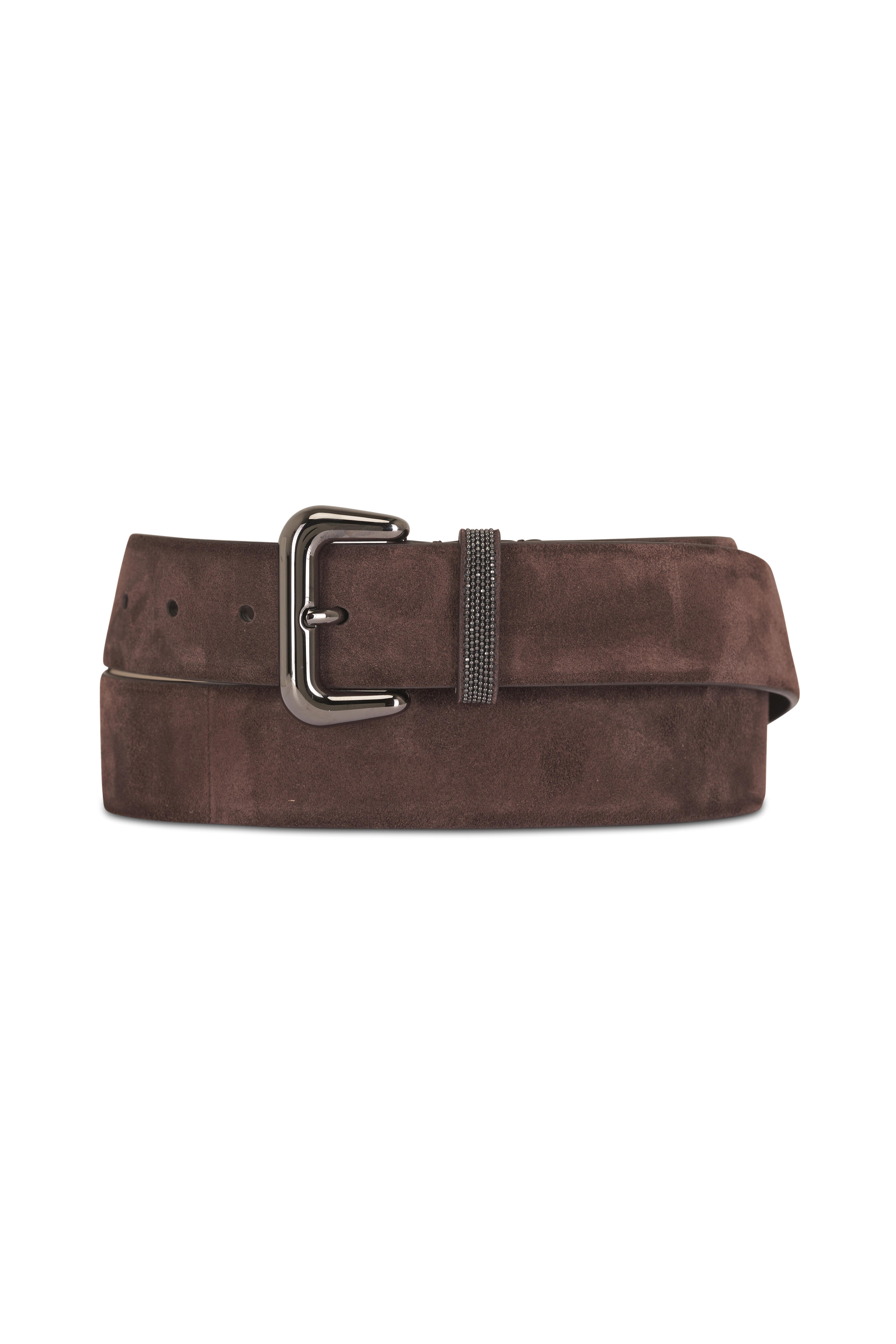 Brunello Cucinelli - Espresso Suede Belt