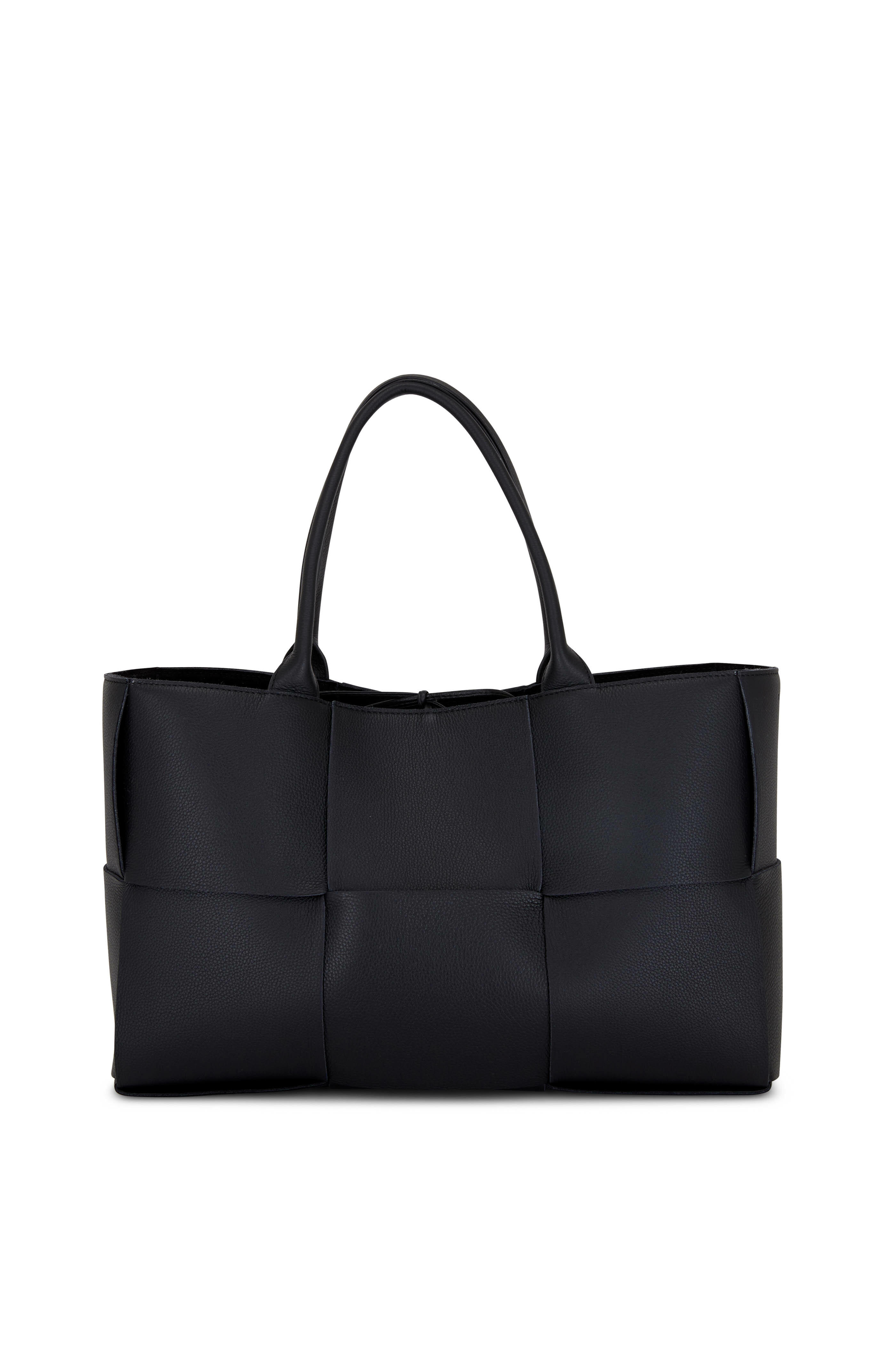 Bottega Veneta - Acro Black Wide Woven Leather Large Tote