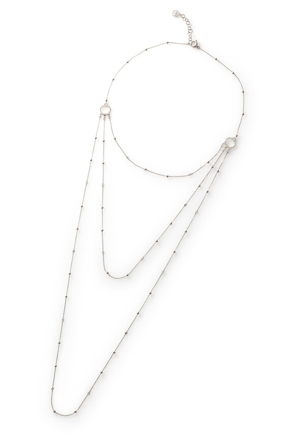 Chantecler 18k White Gold Diamond Triple Strand Necklace