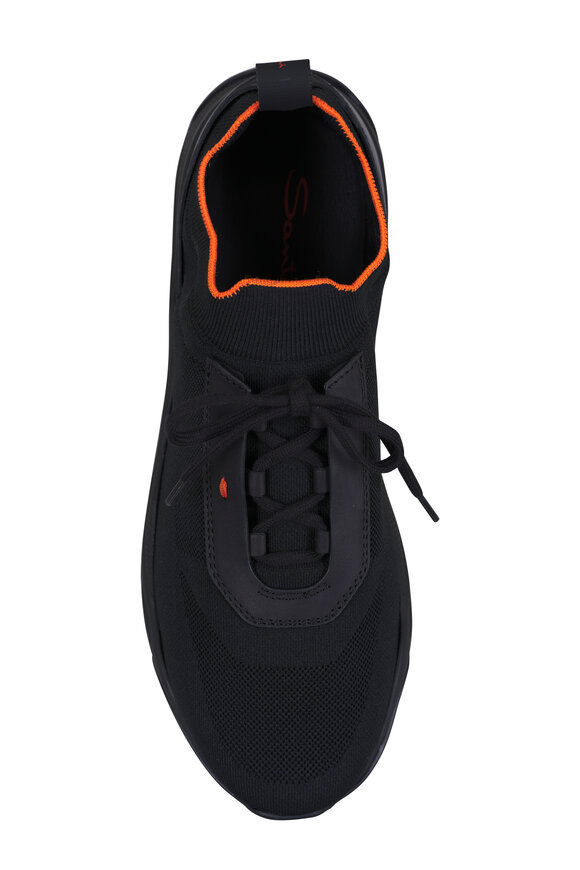 Santoni Black Knit Sneaker - view 3