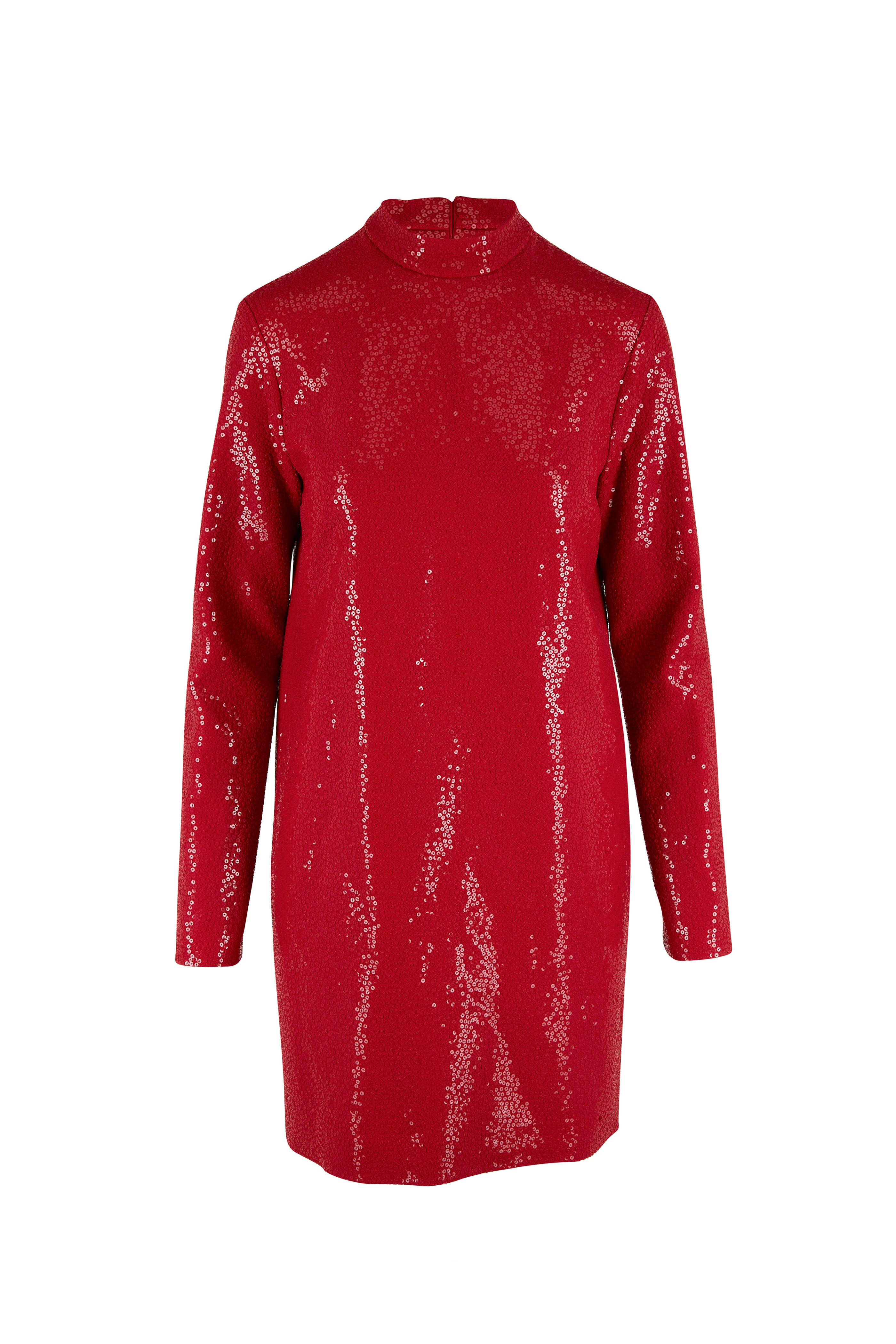 Michael Kors Collection - Scarlet Embroidered Long Sleeve Shift Dress Michael Kors Collection - Scarlet Embroidered Long Sleeve Shift Dress