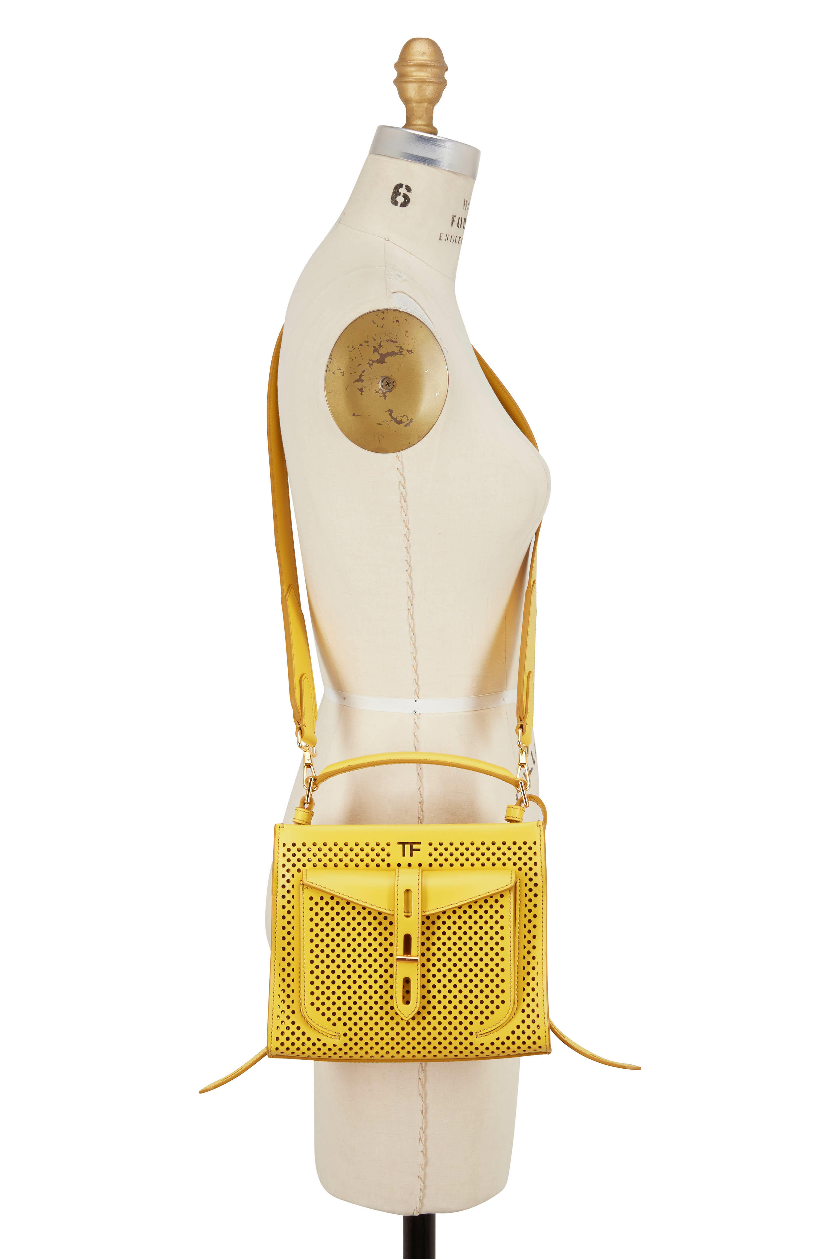 Tom Ford - T-Twist Citron Perforated Leather Mini Bag