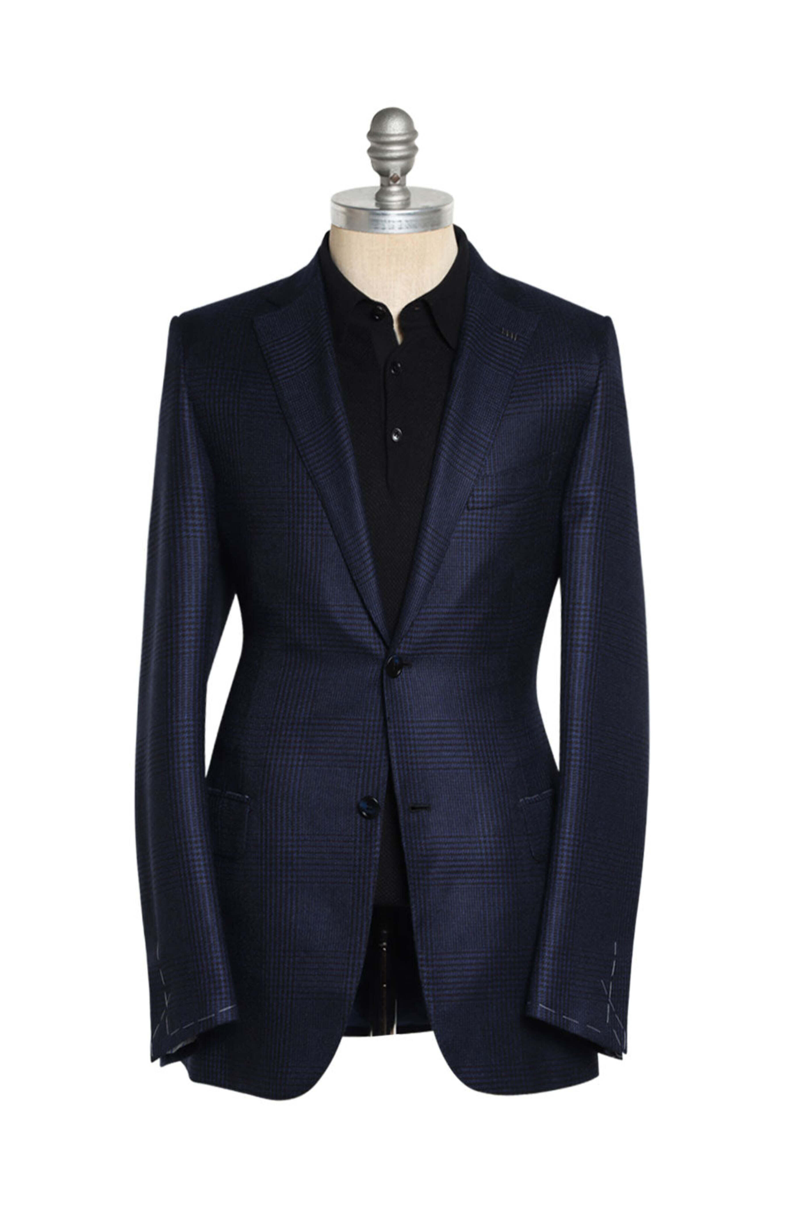 Brioni - Navy and Black Cashmere Blend Plaid Sportcoat