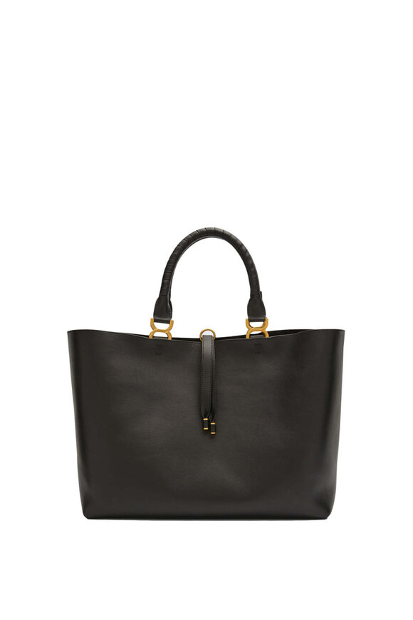 Chloé Large Marcie Grained Leather Tote in Black - view 1