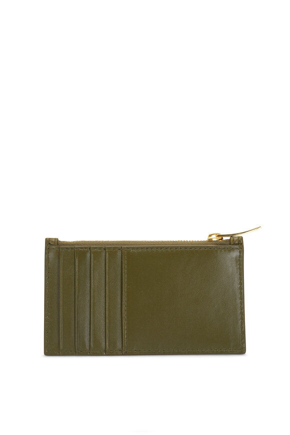 Bottega Veneta - Olive Oil Intrecciato Leather Zip Card Case