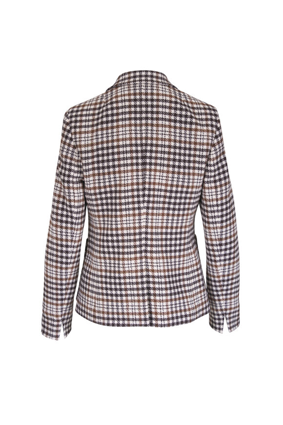 Akris Punto White Winter Plaid Tweed Blazer - view 3