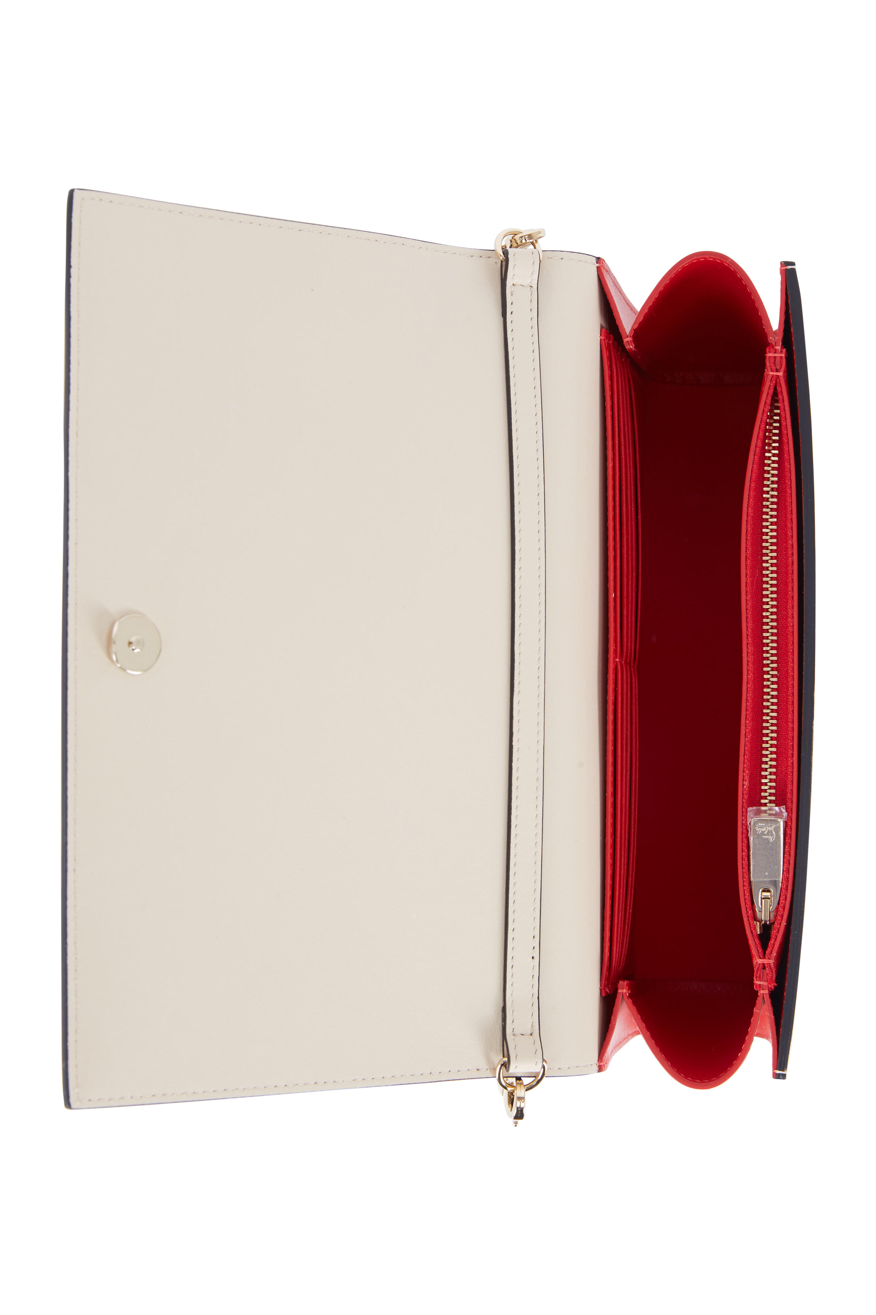 Christian Louboutin - Paloma Ivory Leather Spiked Convertible Clutch