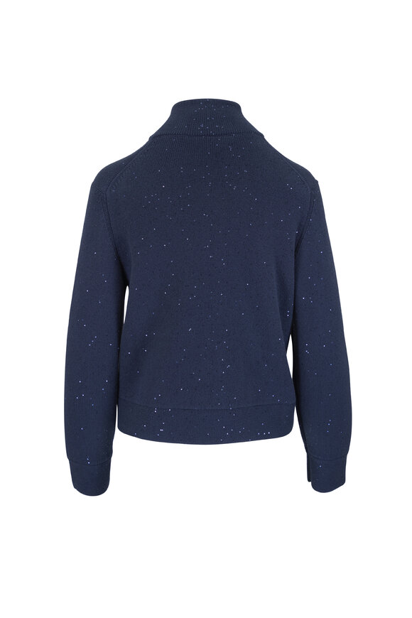 Brunello Cucinelli Blue Abyss Diamond Yarn Double Knit Jacket - view 2