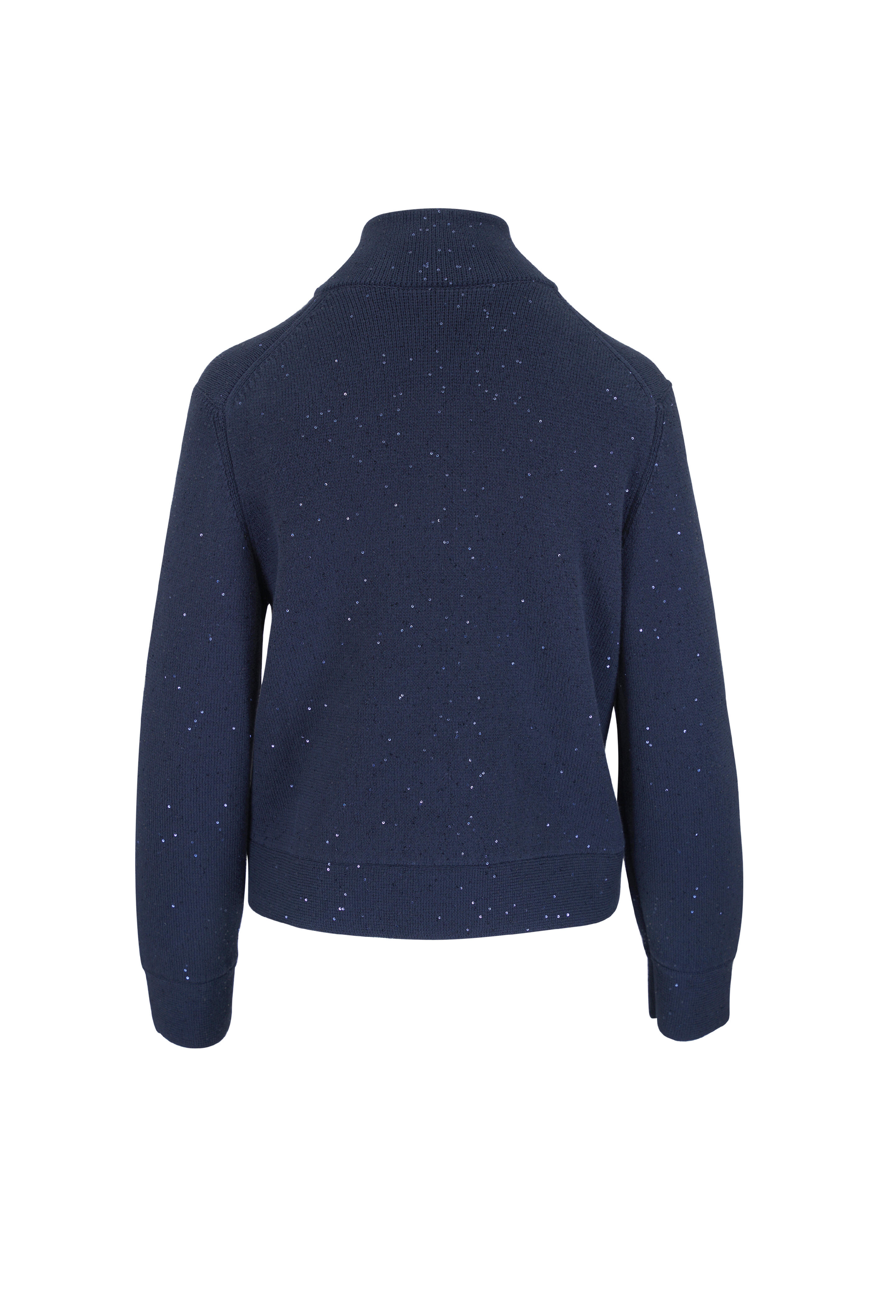 Brunello Cucinelli - Blue Abyss Diamond Yarn Double Knit Jacket - view 2