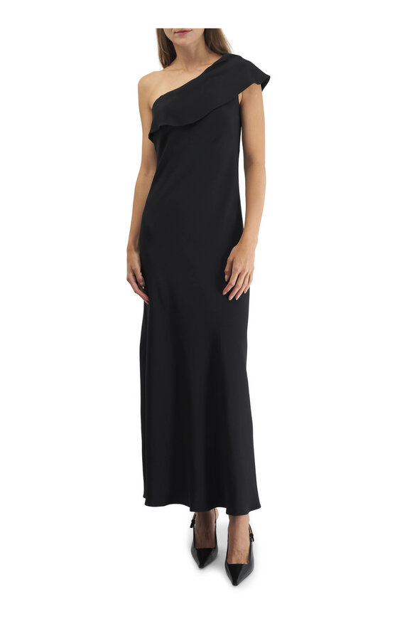 Tom Ford - Black Cady Leather T-Straps Dress | Mitchell Stores