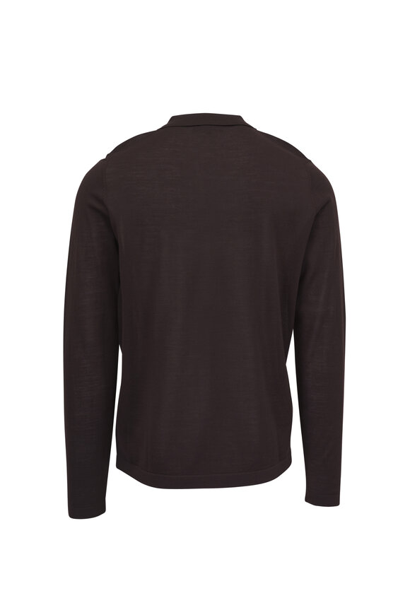 Patrick Assaraf Walnut Merino Quarter Zip Polo Sweater - view 2