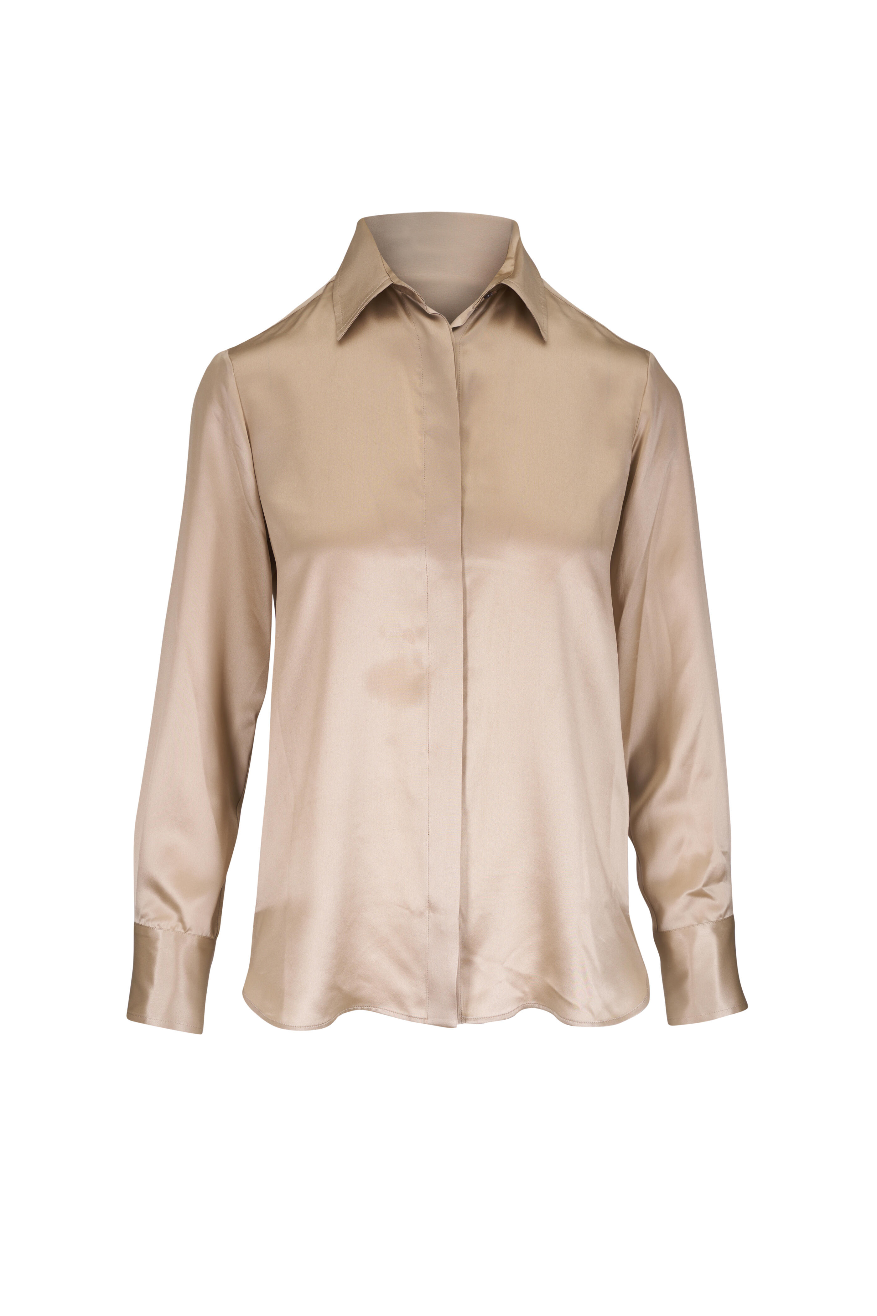 Kiton - Gold Silk Button Up Shirt