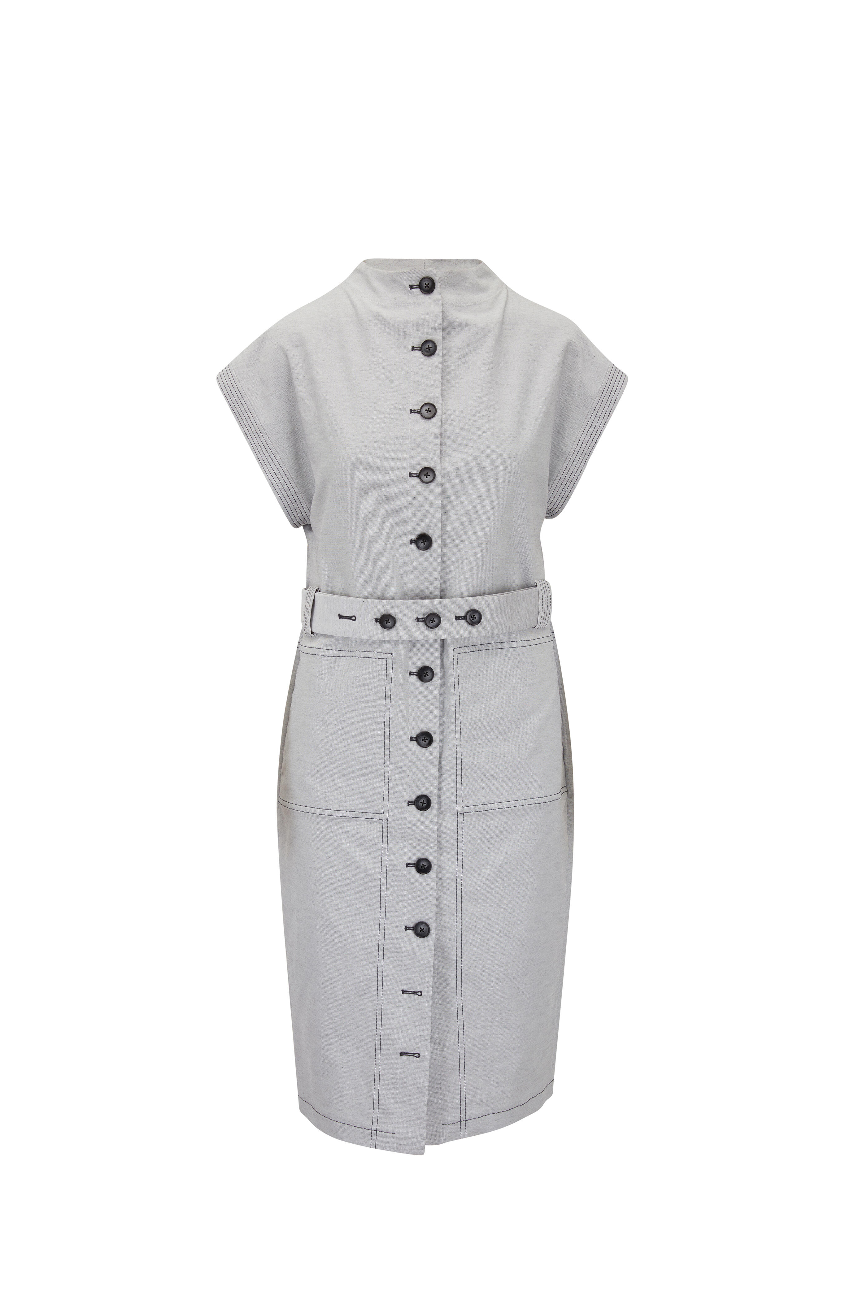 KZ_K Studio Gratien Gray & Blue Long Vest Dress