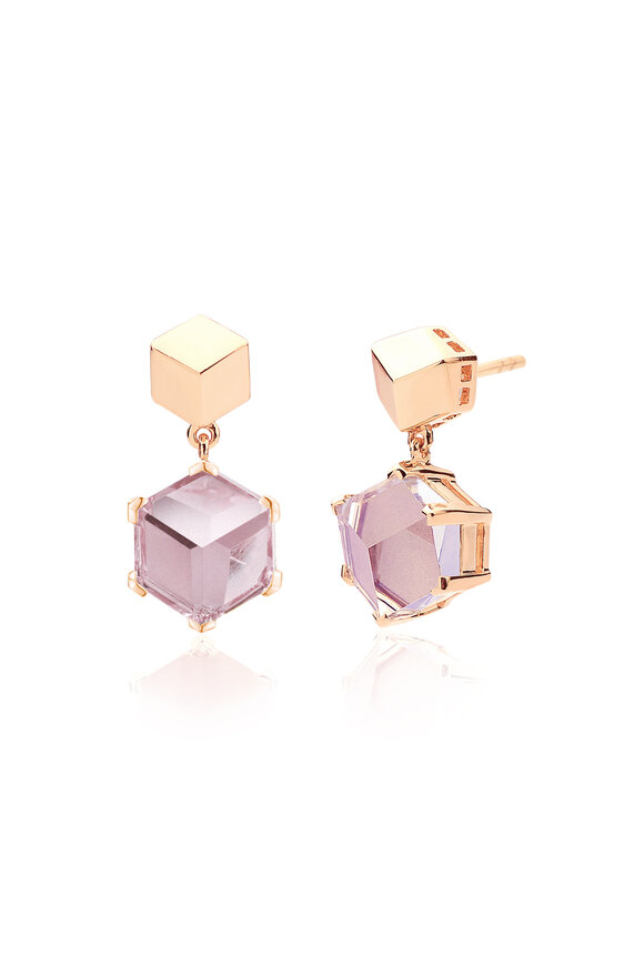 Paolo Costagli - Valentina Rose Gold & Amethyst Drop Earrings