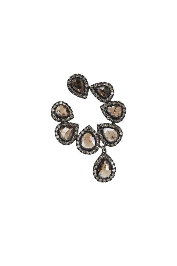 Sutra - 18k Black Gold Diamond Earrings