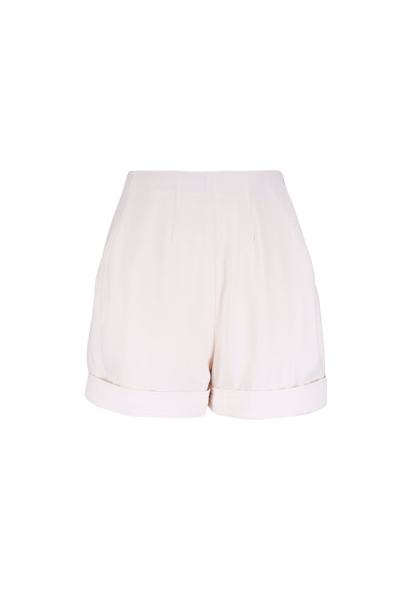 Lanvin Crepe Cream Pleated Shorts - view 3