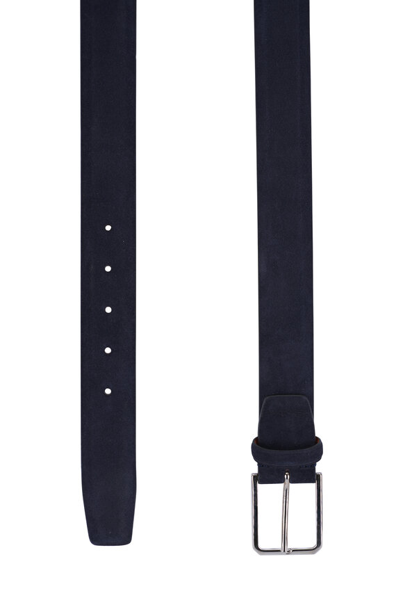 Santoni Navy Suede Belt - view 2