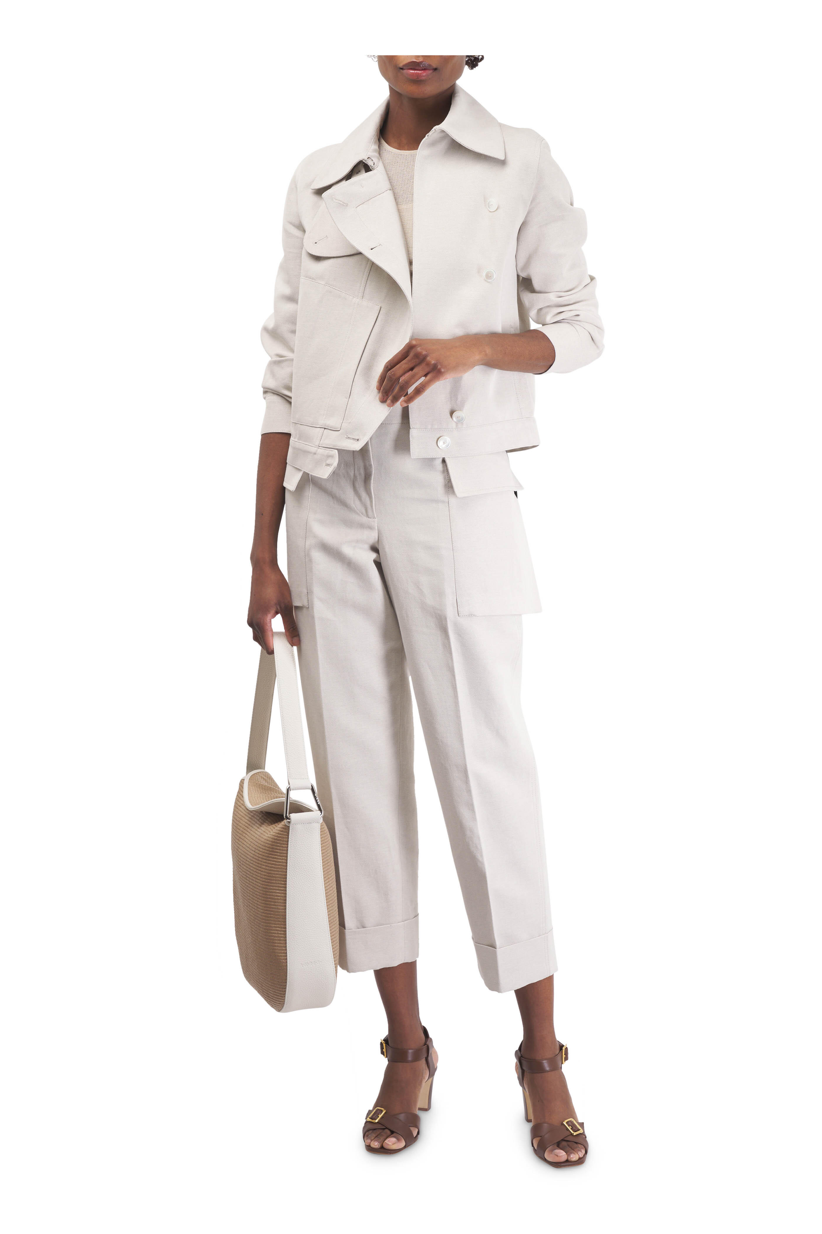 Akris - Greige Double Layer Knit Top