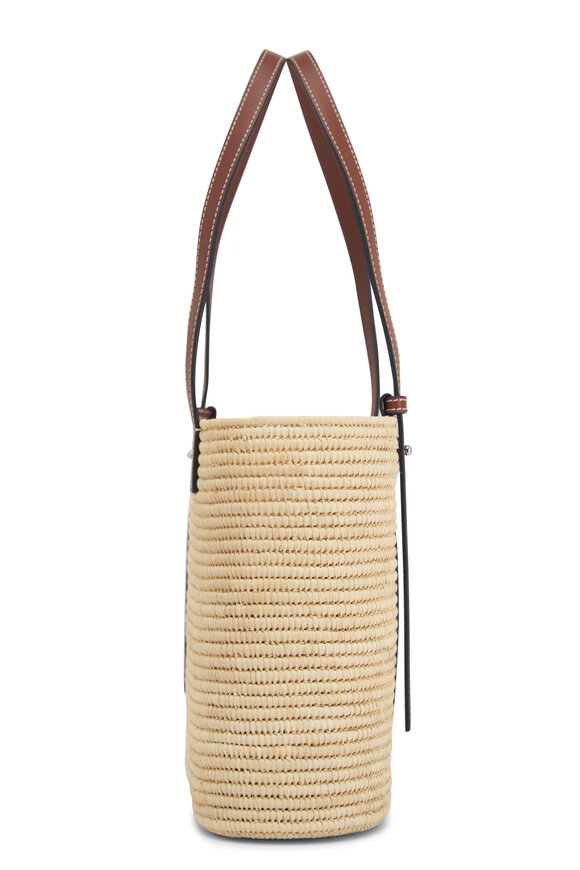 Loewe - Small Square Natural Raffia & Calfskin Basket Bag