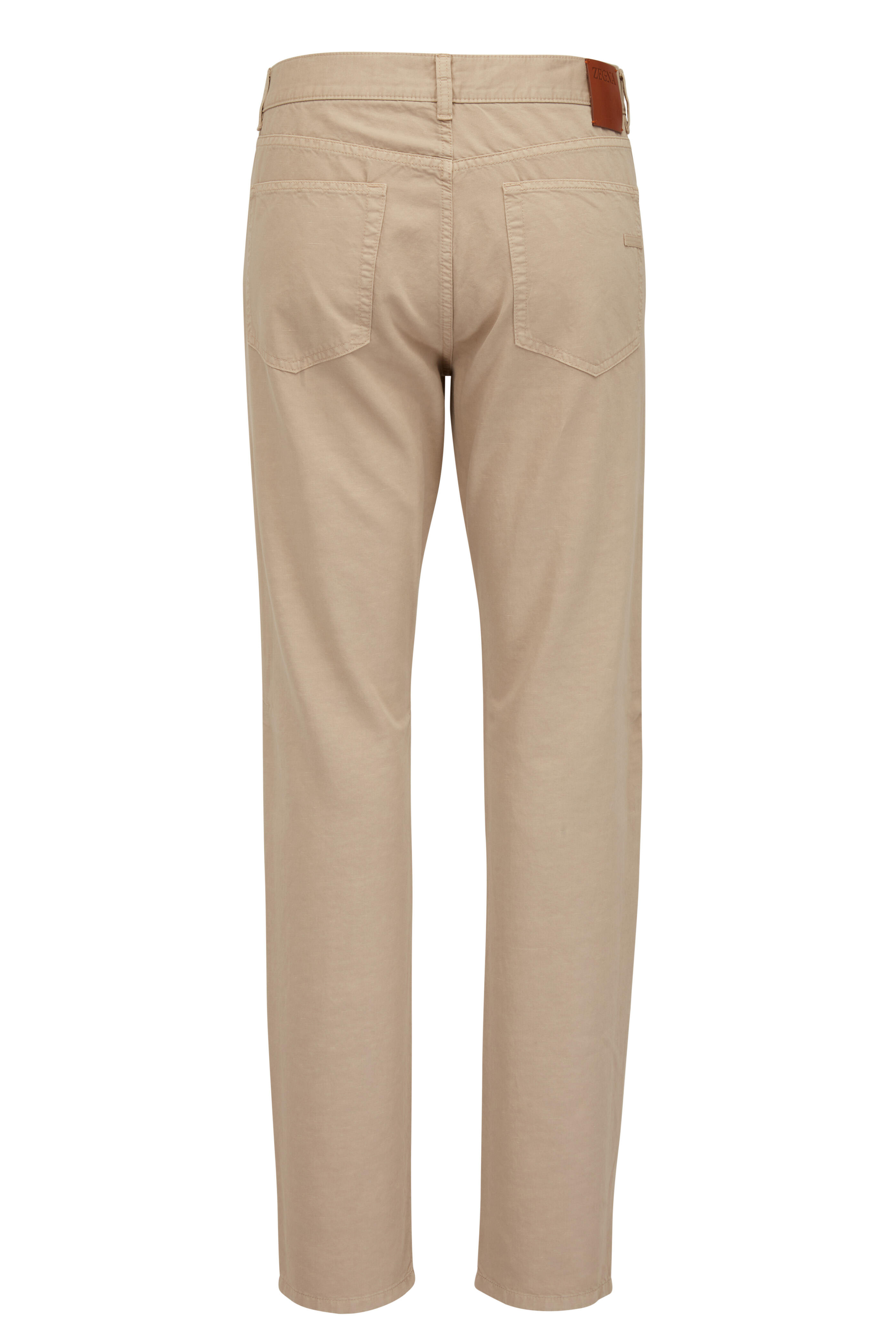 Zegna - Light Beige Cotton Linen City Five Pocket Jean