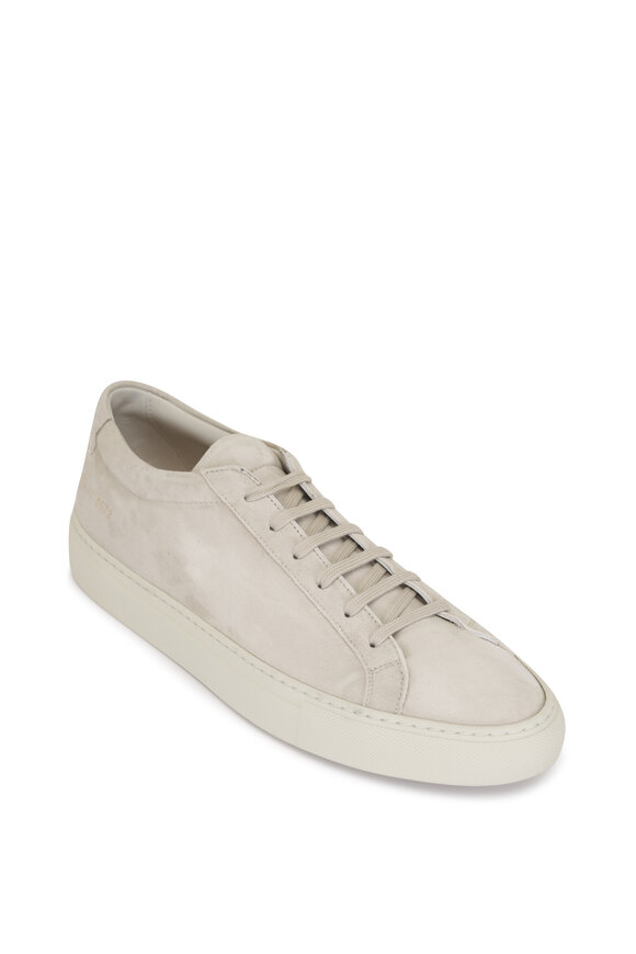 Common Projects Achilles Premium Light Gray Suede Low Top Sneaker