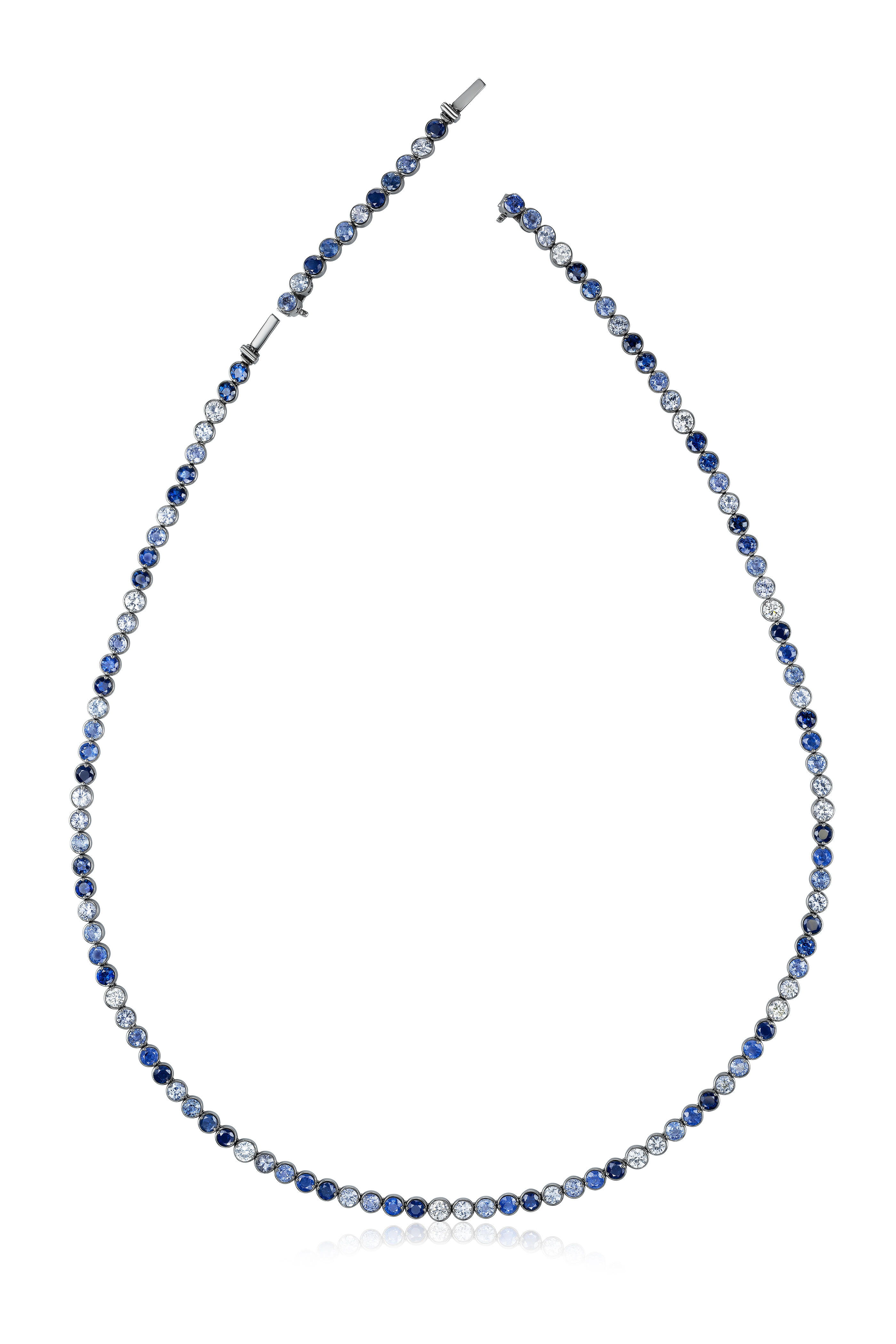 Nam Cho - 18k Multi-Shade Blue Sapphire & Diamond Necklace - view 2