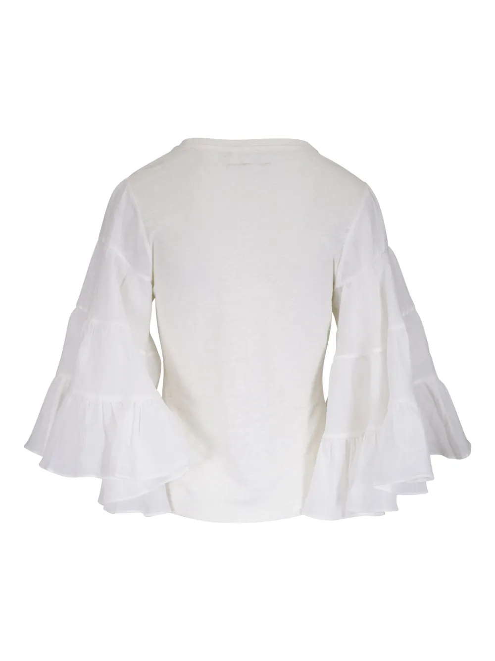 Tシャツ・カットソー ZIMMERMANN Women Tops 98TBTR WHITE Zimmermann - Illuminate White Tiered Sleeve T-Shirt