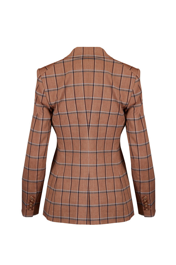 Veronica Beard Rickie Ochre Multicolor Plaid Dickey Jacket - view 5