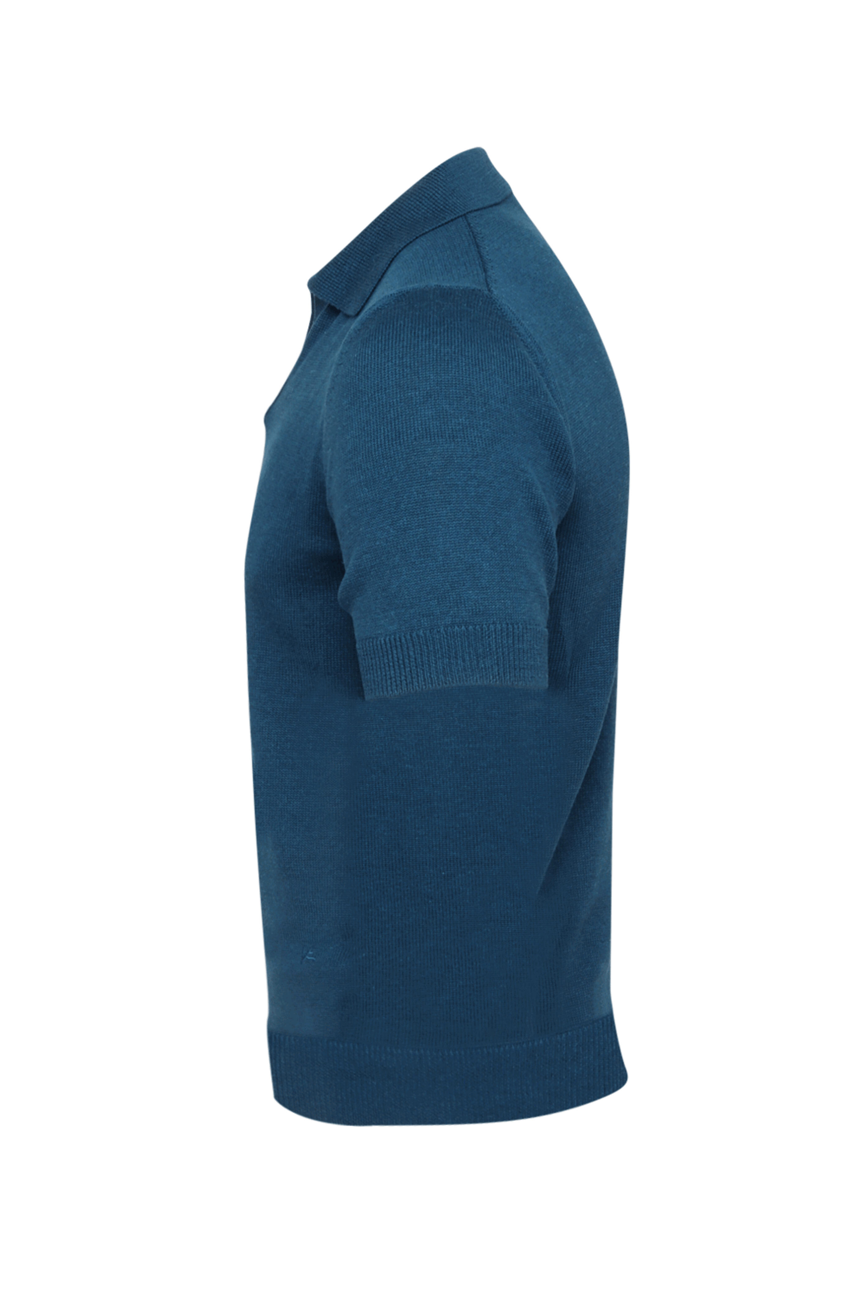 Isaia - Medium Blue Johnny Collar Polo