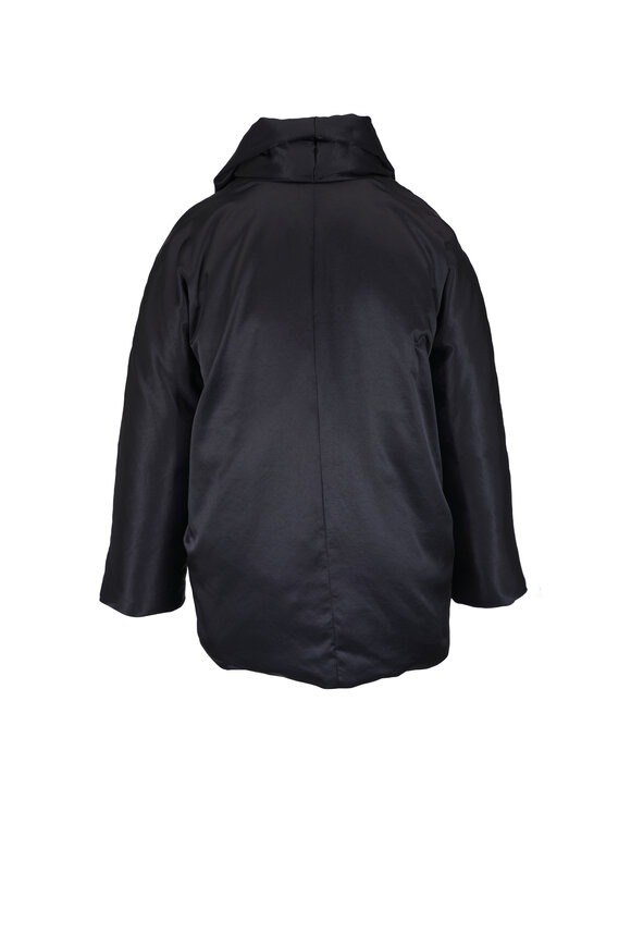 Totême - Black Satin Down Puffer Jacket