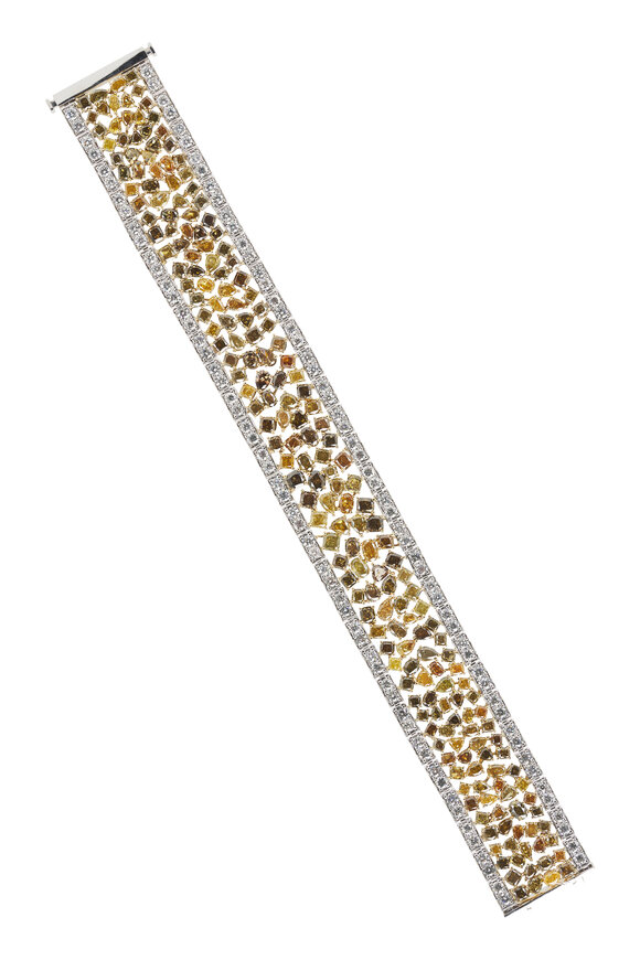 Lowy & Co 30CT Fancy Color Multi Row Diamond Bracelet