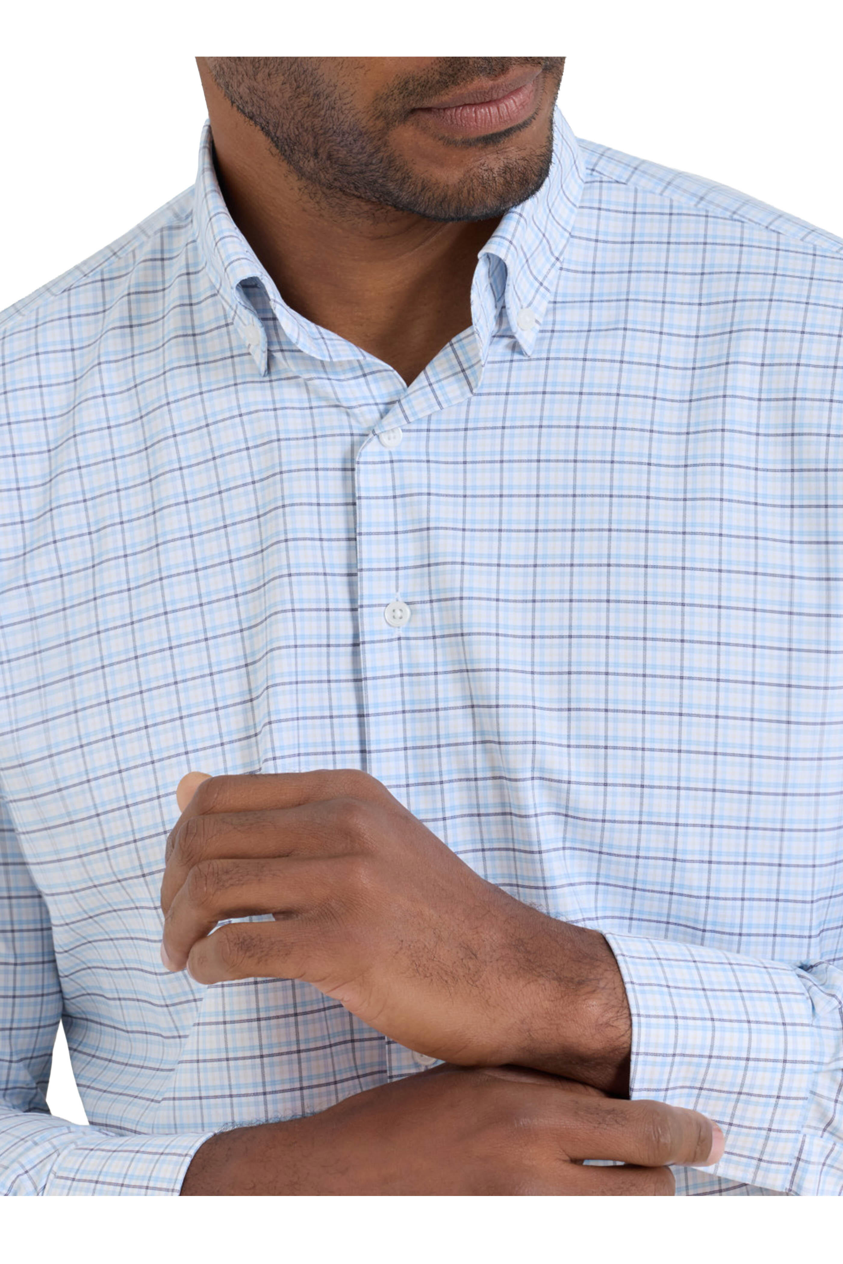 Peter Millar - Casey Cottage Blue Performance Twill Sport Shirt