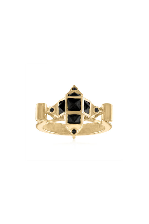 Mizuki - Yellow Gold Open White Pearl & Diamond Ring