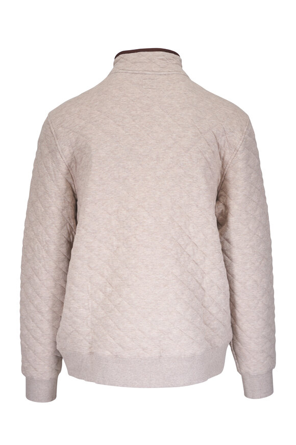 Faherty Brand - Epic Oatmeal Mélange Quilted Fleece Pullover