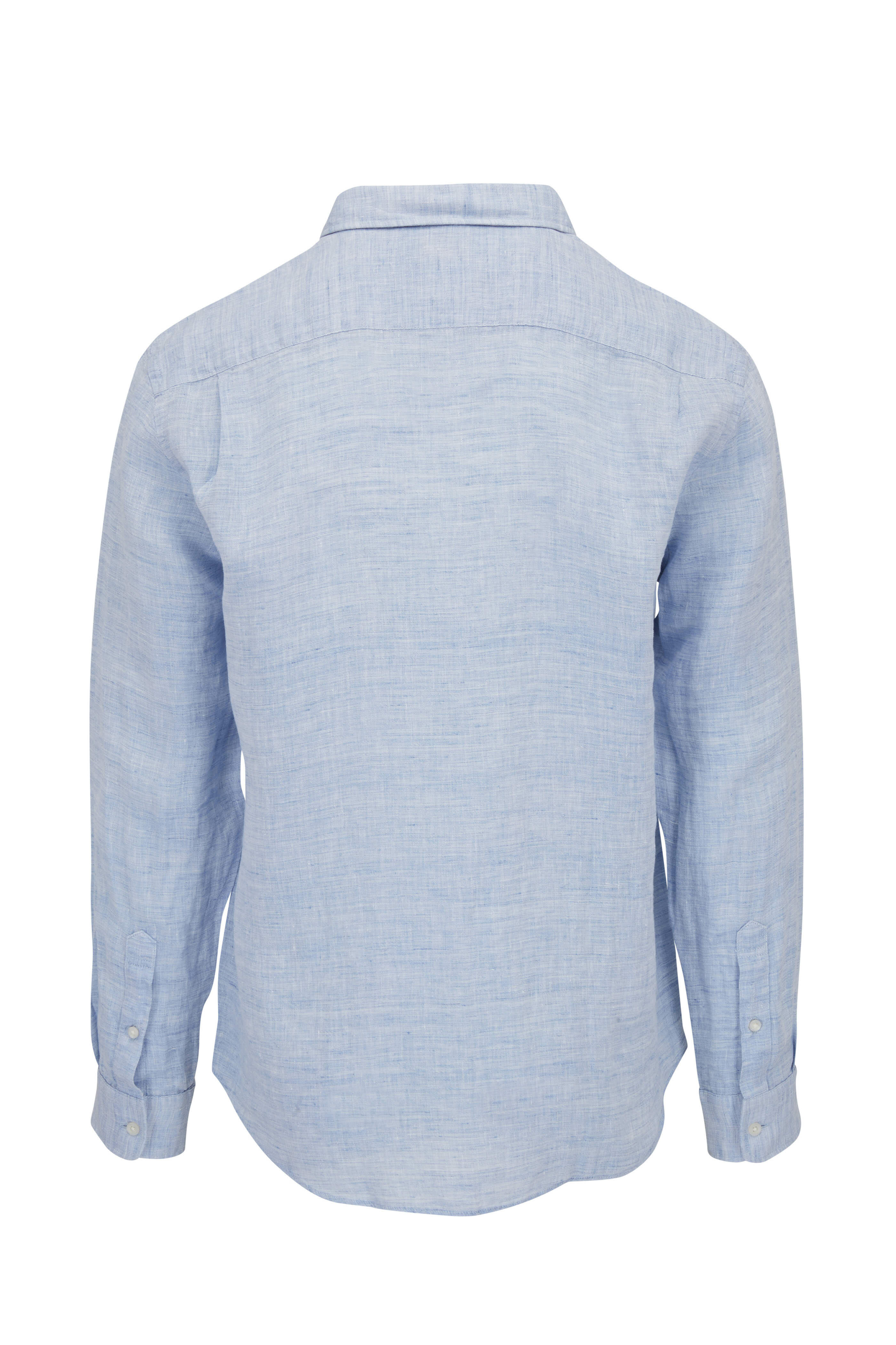 Faherty Brand - Linen Laguna Light Blue Melange Sport Shirt