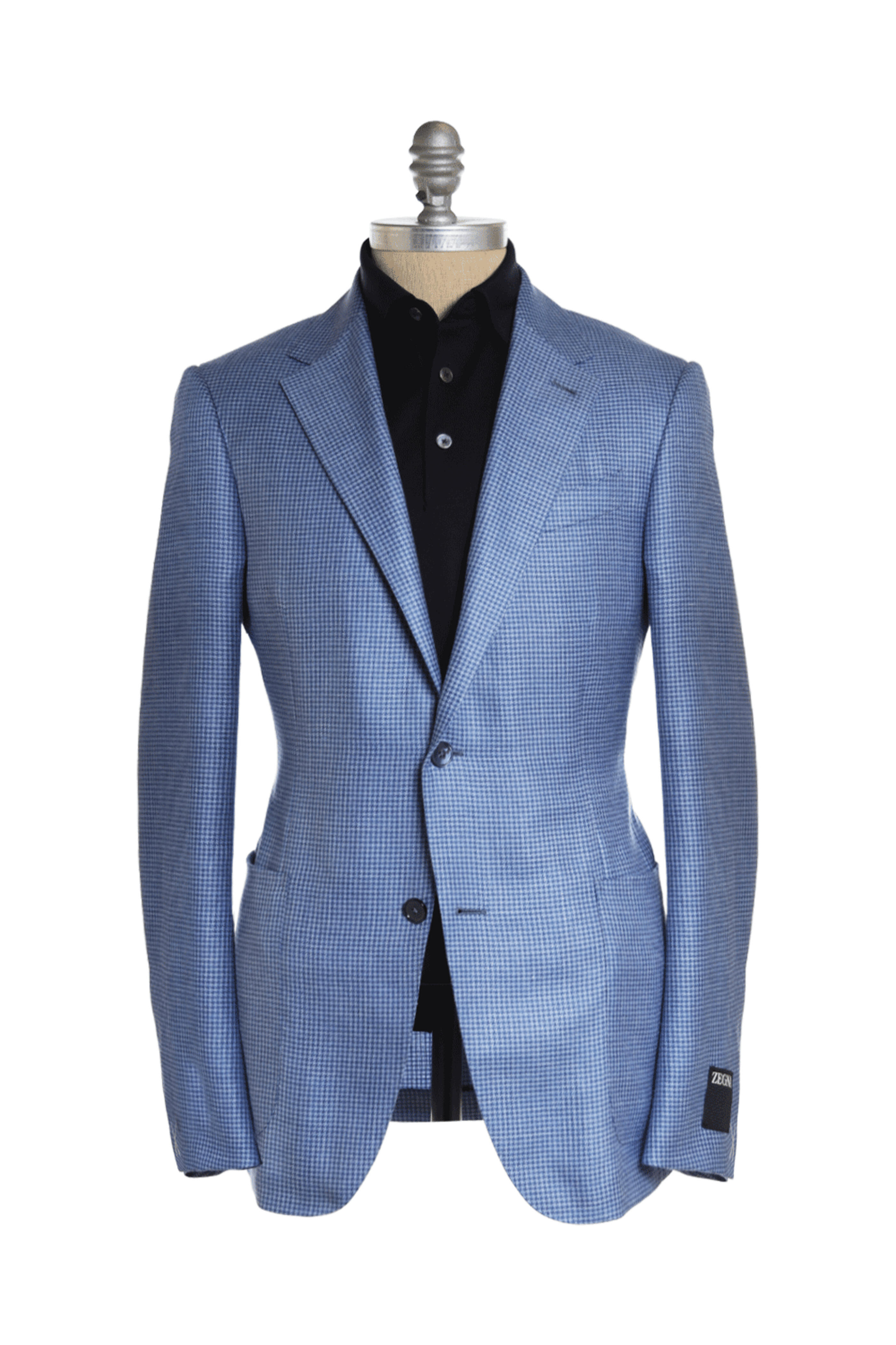 Zegna - Blue Tonal Houndstooth Sportcoat