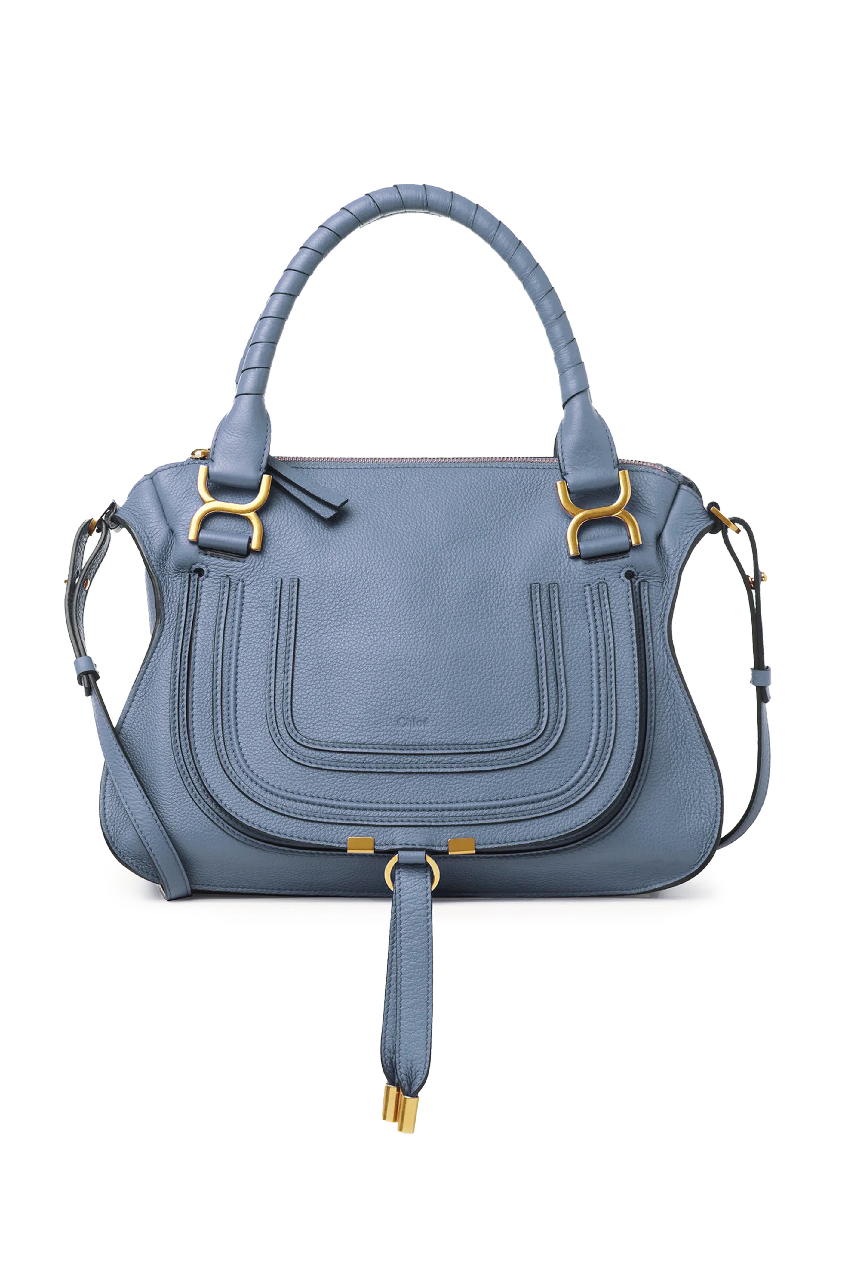 Chloé - Marcie Small Double Carry Satchel in Shady Cobalt
