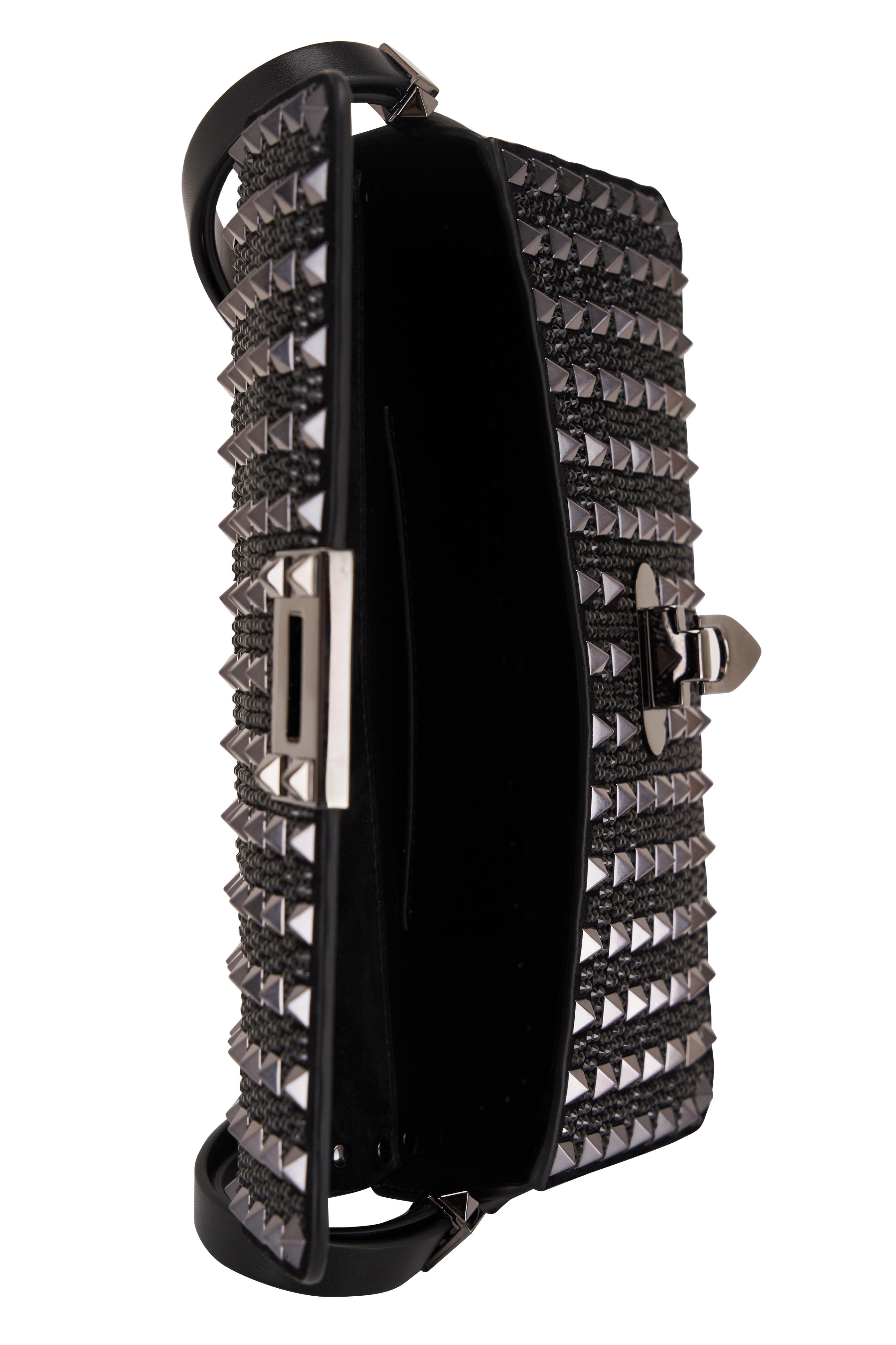 超人気の雑貨店 - Garavani Valentino Rockstud23 Rhinestone Black E/W 靴