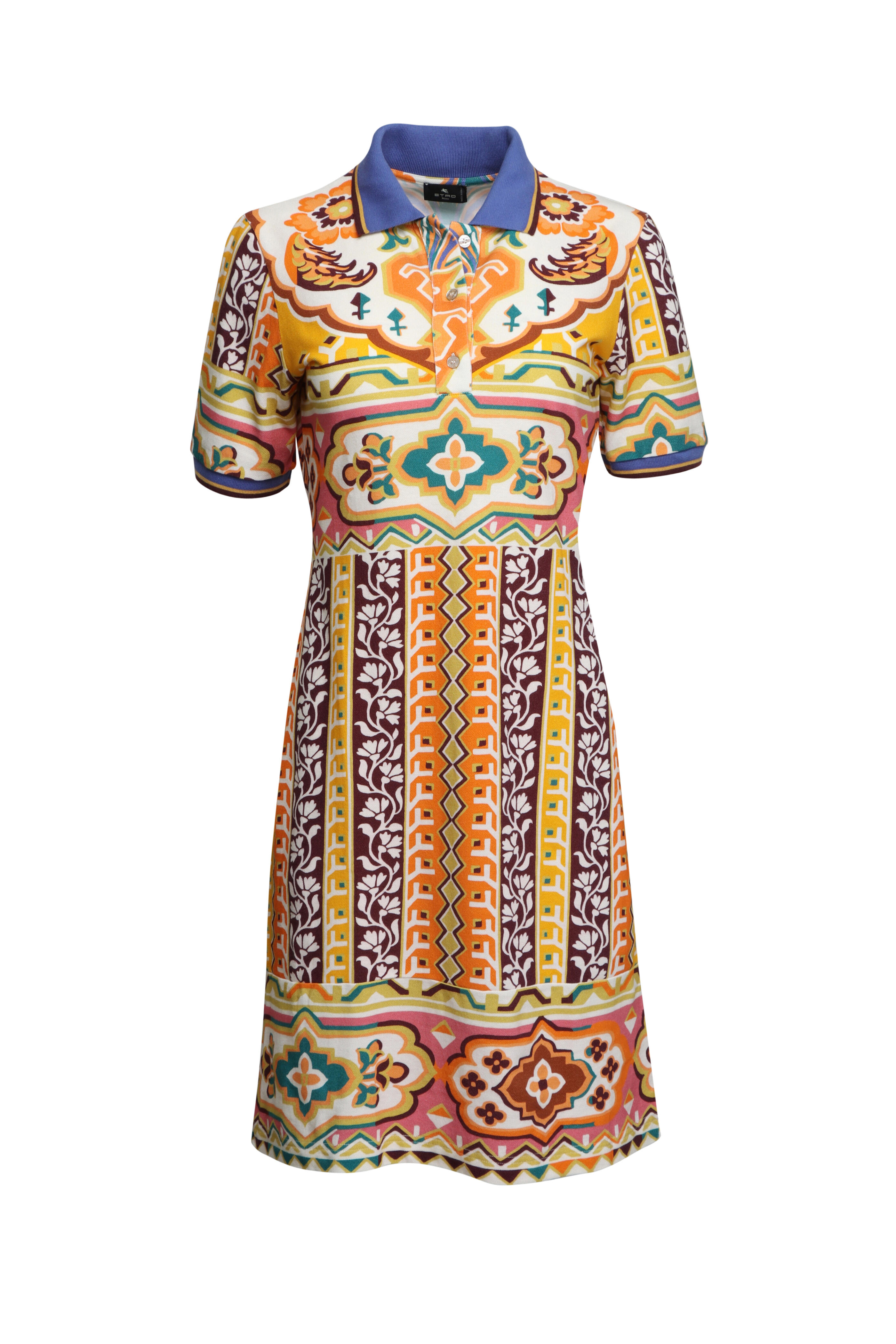 Etro - Yellow Pique Short Sleeve Mini Dress