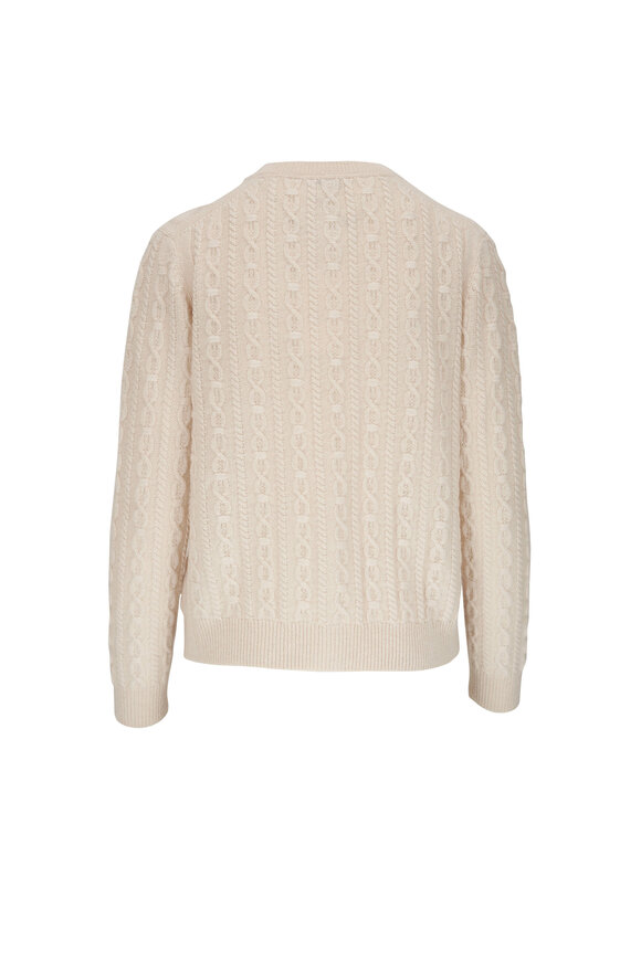 Lafayette 148 New York - Buff Melange Cable Knit Cardigan 