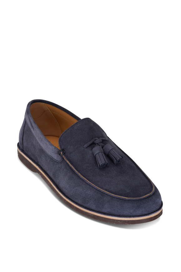 Brunello Cucinelli - Blue Denim Suede Tassel Loafer