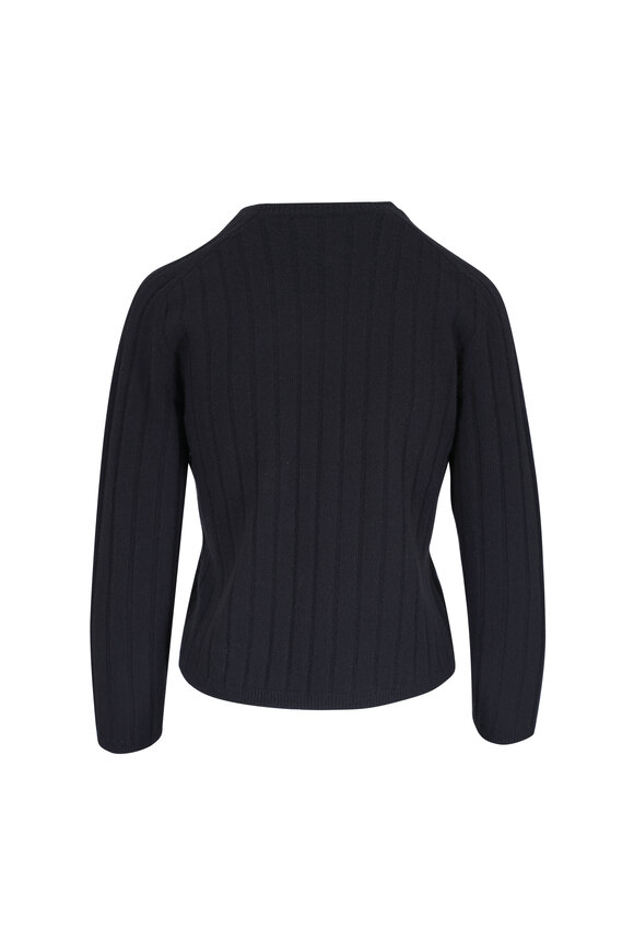 Nili Lotan Alise Black Wool & Cashmere Ribbed Sweater - view 3