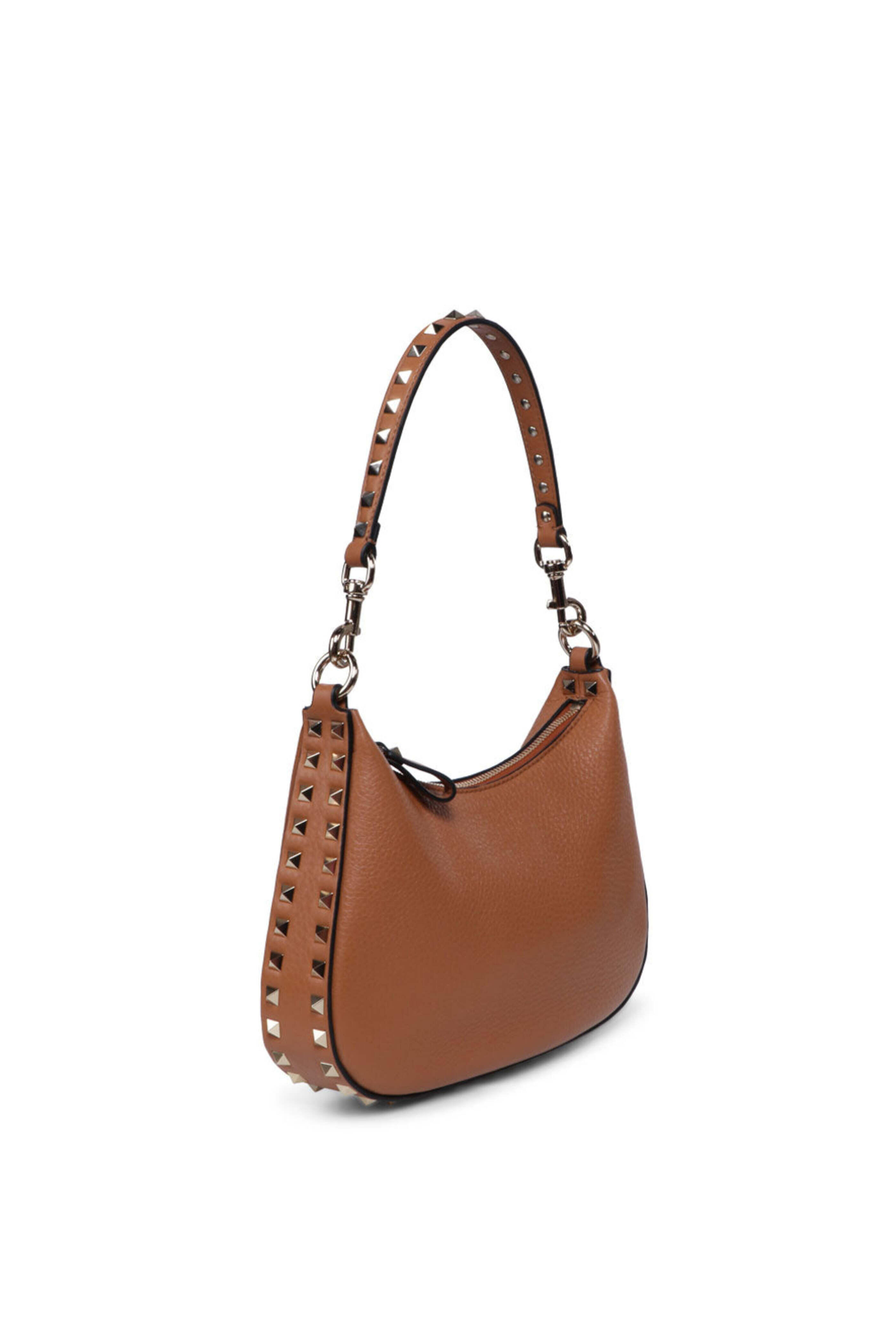 Valentino Garavani - Small Rockstud Hobo Bag in Almond Beige