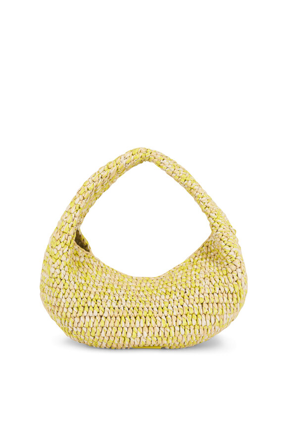 Khaite Medium Olivia Citron & White Raffia Hobo - view 1
