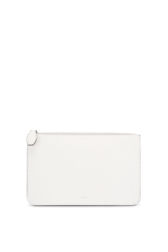 Totême Threefold White Embossed Leather Clutch - view 1
