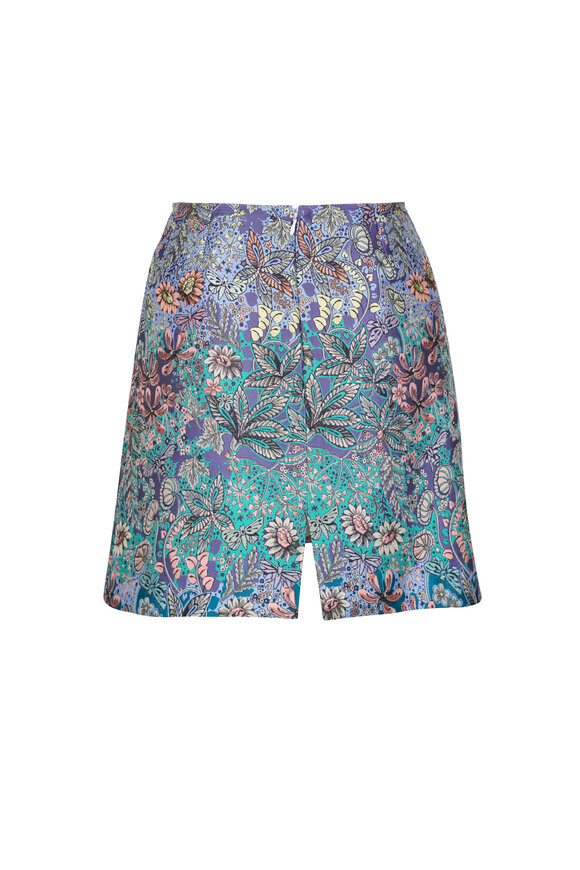 Etro - Blue Multi Base Jacquard Mini Skirt